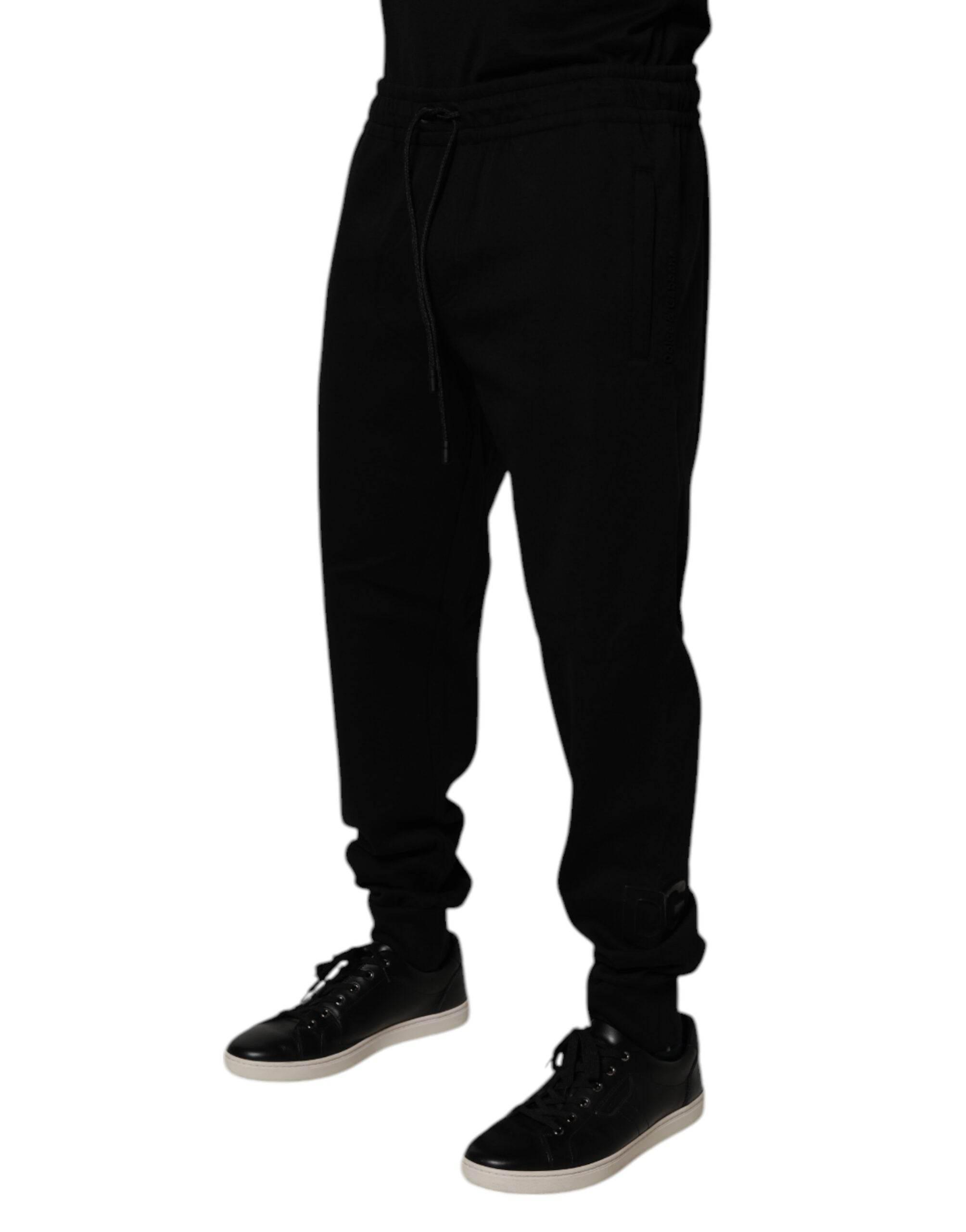 Dolce & Gabbana Black Cotton Blend Jogger Sweatpants Pants - Hilstor