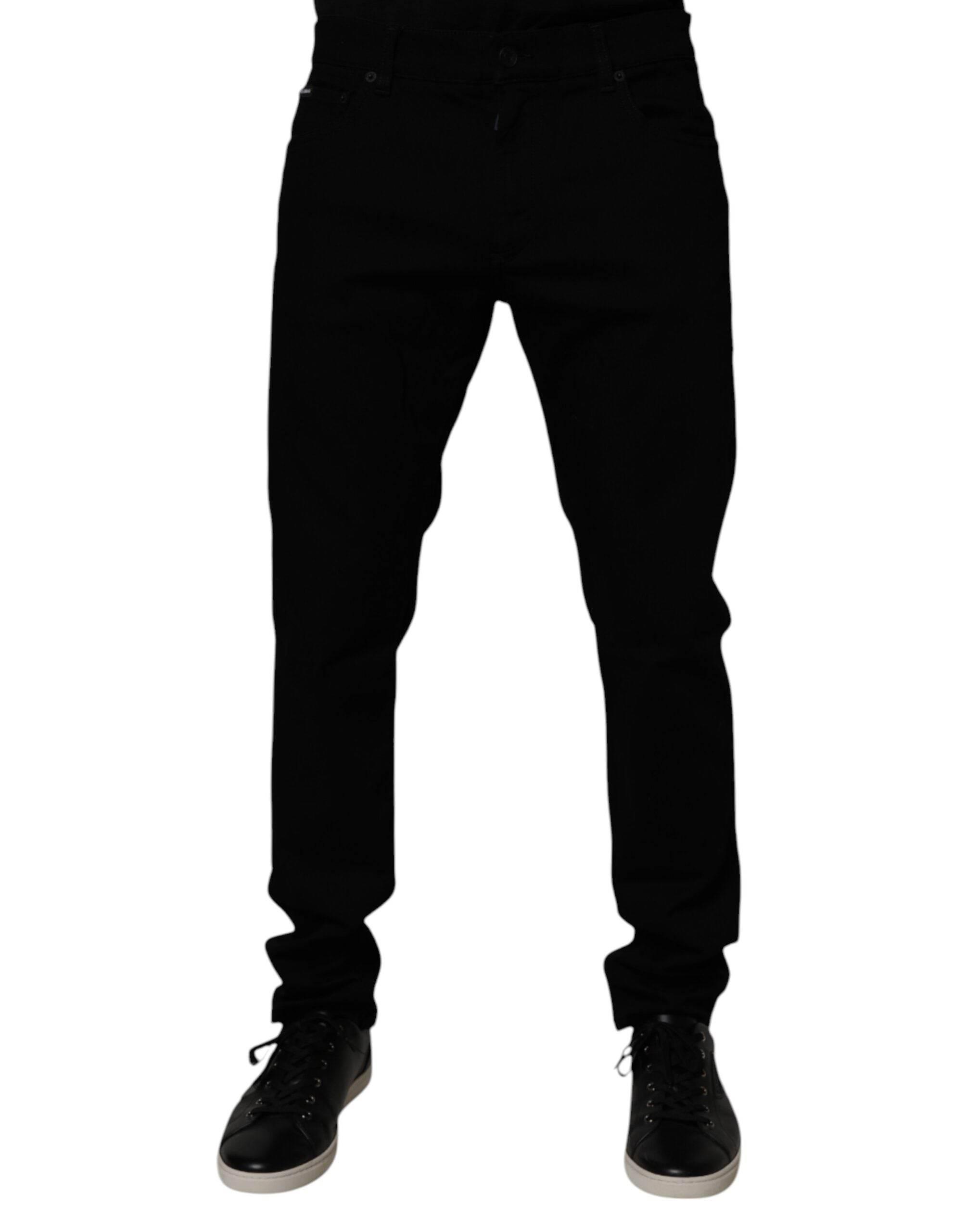 Dolce & Gabbana Black Cotton Stretch Slim Fit Men Denim Jeans - Hilstor