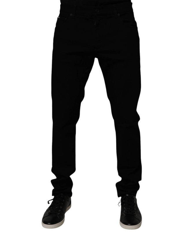 Dolce & Gabbana Black Cotton Stretch Slim Fit Men Denim Jeans - Hilstor