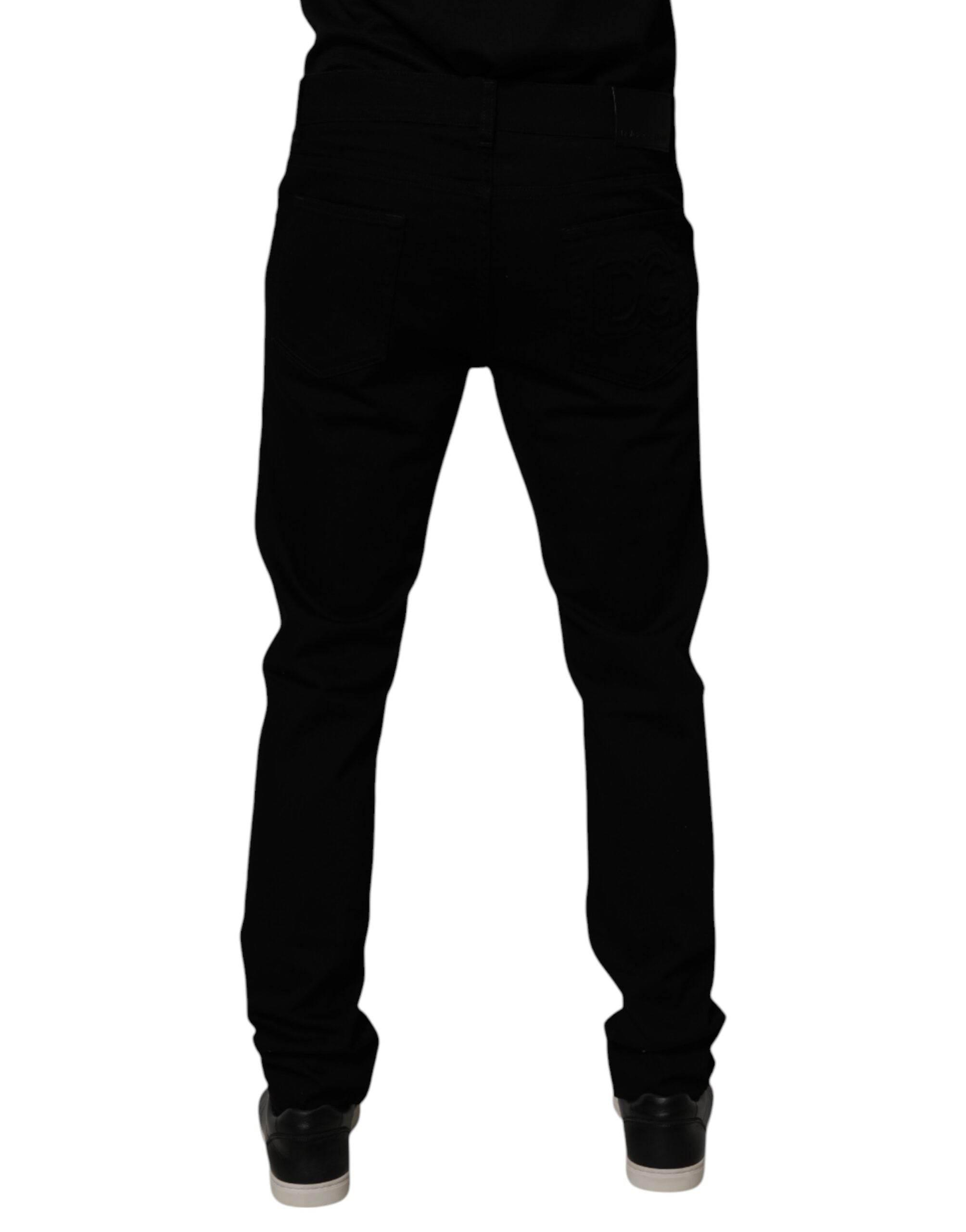 Dolce & Gabbana Black Cotton Stretch Slim Fit Men Denim Jeans - Hilstor