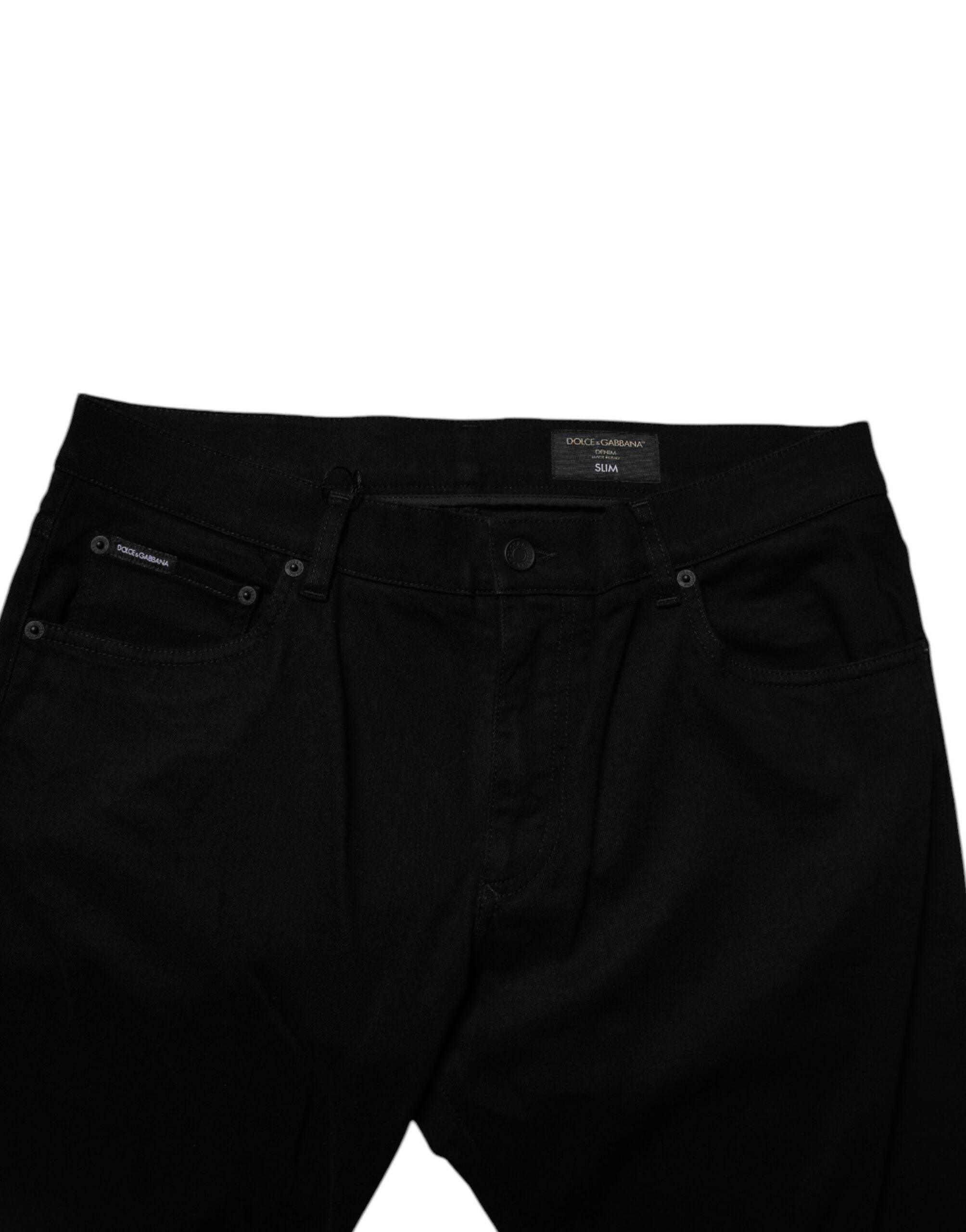 Dolce & Gabbana Black Cotton Stretch Slim Fit Men Denim Jeans - Hilstor