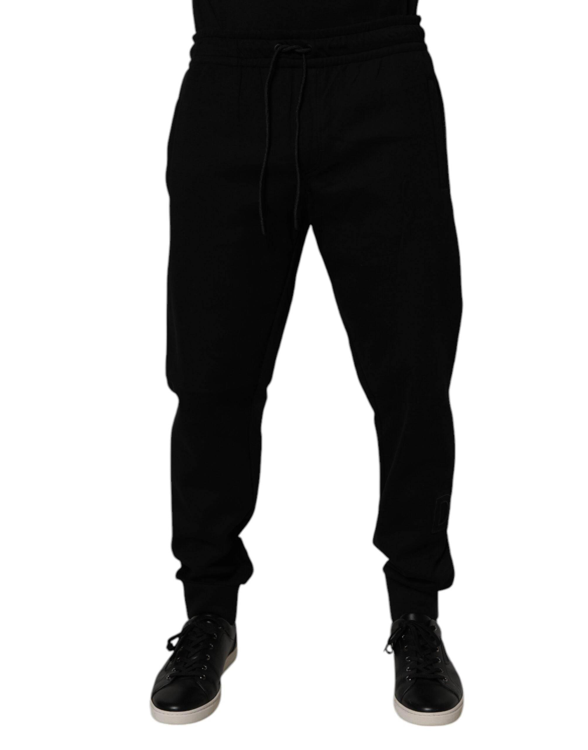 Dolce & Gabbana Black Cotton Blend Jogger Sweatpants Pants - Hilstor