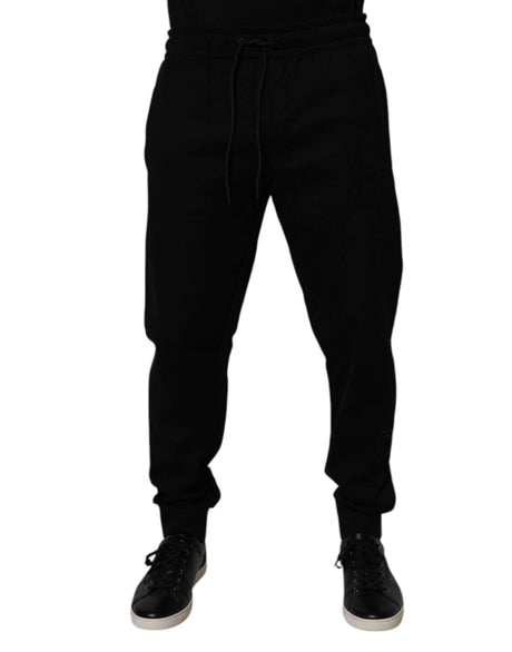 Dolce & Gabbana Black Cotton Blend Jogger Sweatpants Pants - Hilstor