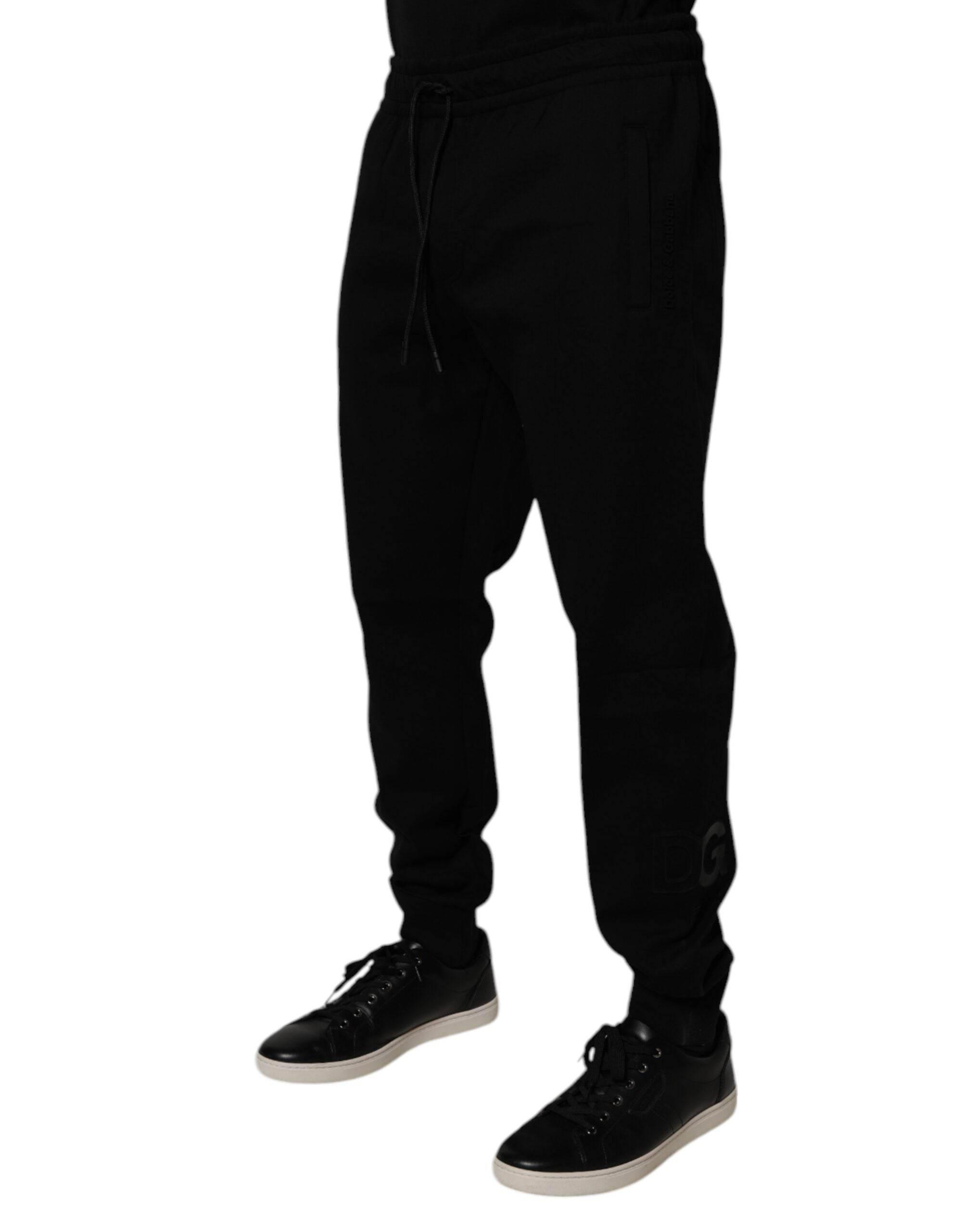 Dolce & Gabbana Black Cotton Blend Jogger Sweatpants Pants - Hilstor