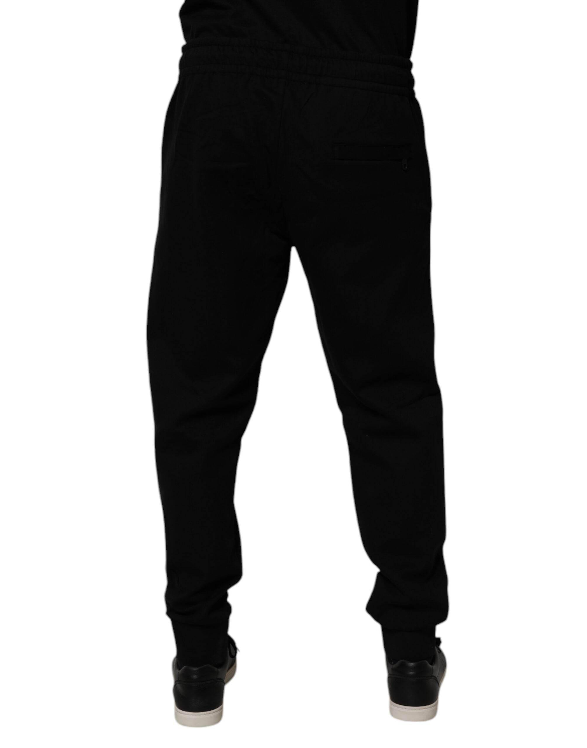 Dolce & Gabbana Black Cotton Blend Jogger Sweatpants Pants - Hilstor
