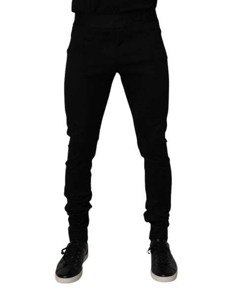 Dolce & Gabbana Black Cotton Jogger Men Sweatpants Pants - Hilstor