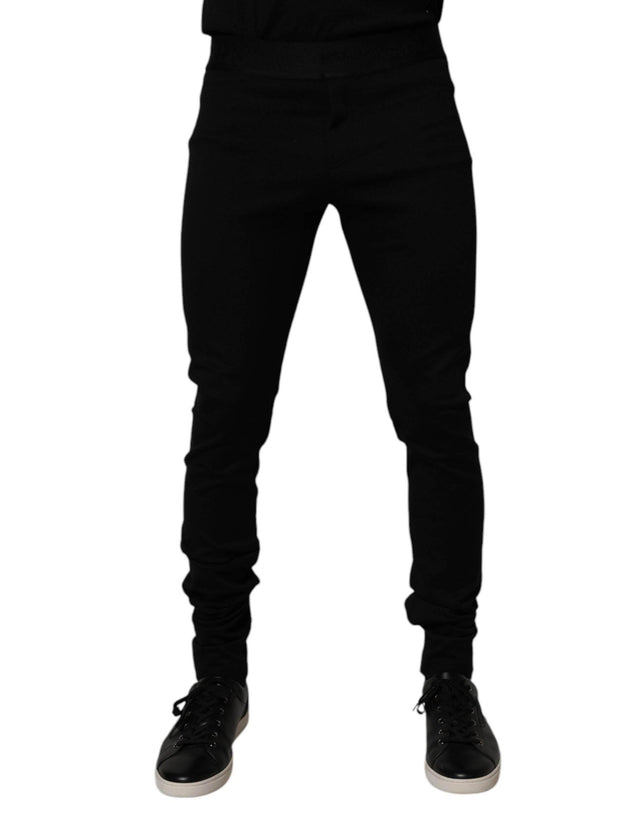 Dolce & Gabbana Black Cotton Jogger Men Sweatpants Pants - Hilstor