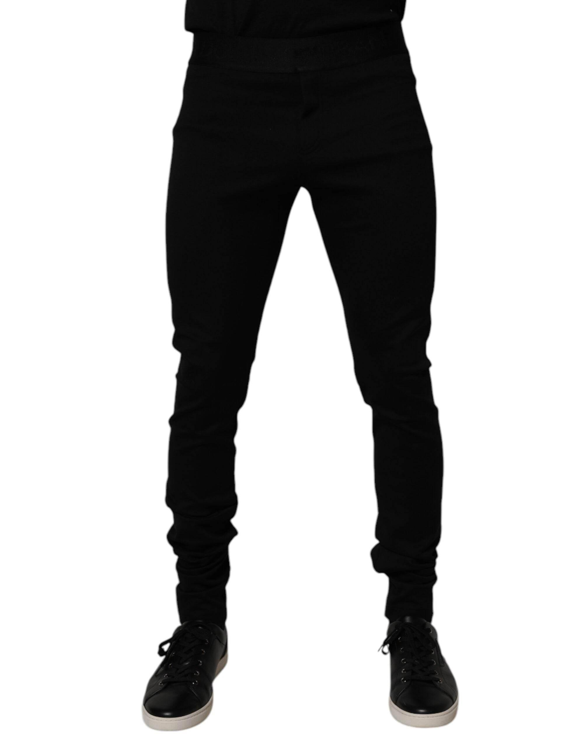 Dolce & Gabbana Black Cotton Jogger Men Sweatpants Pants - Hilstor