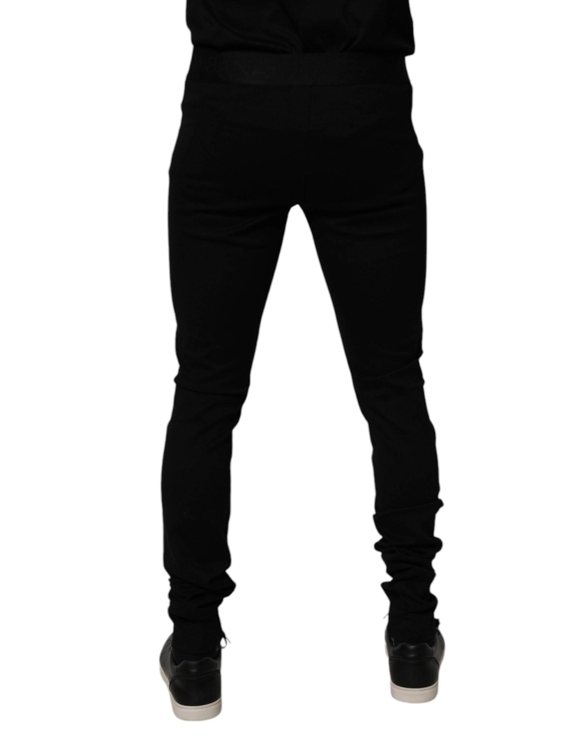 Dolce & Gabbana Black Cotton Jogger Men Sweatpants Pants - Hilstor