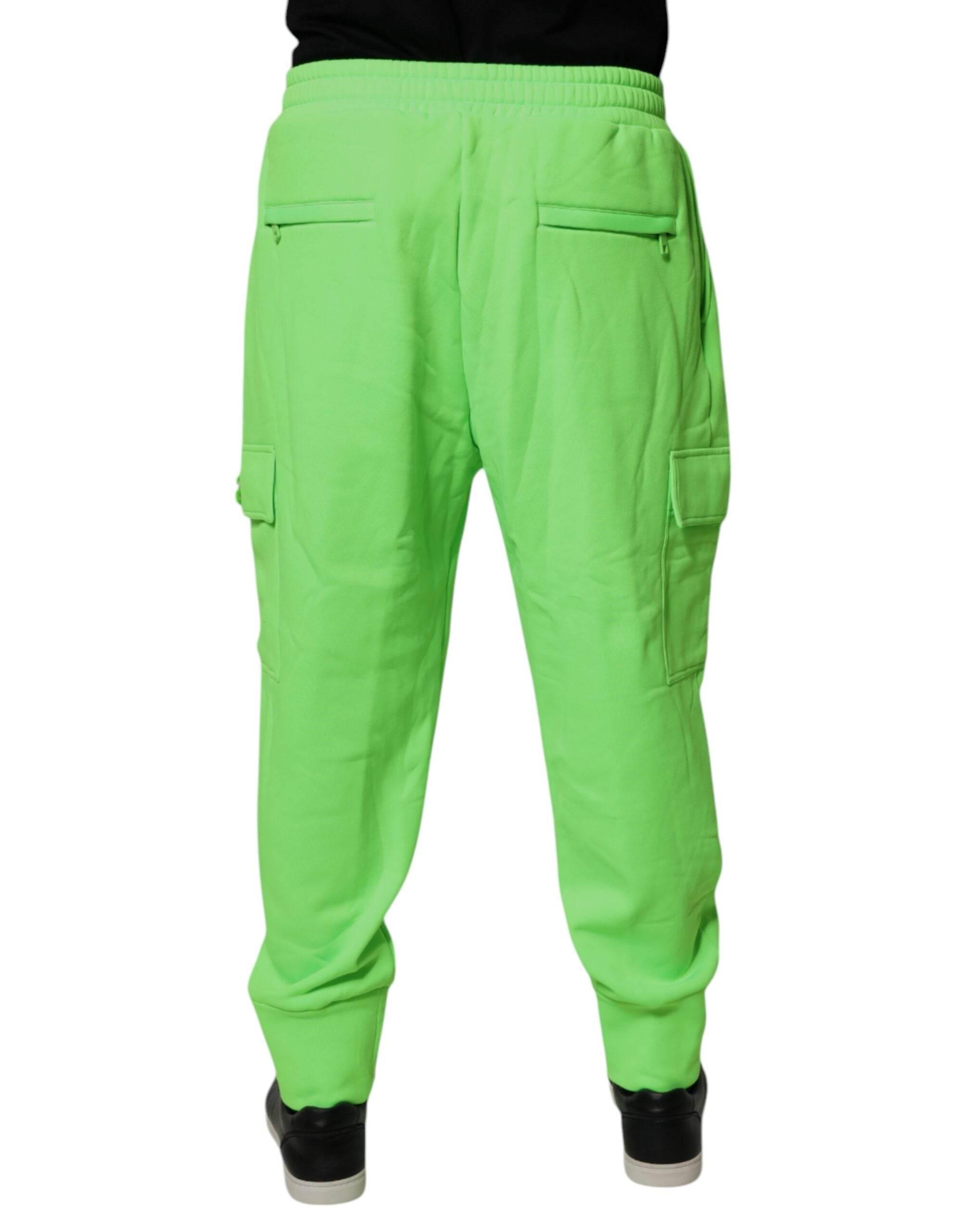 Dolce & Gabbana Neon Green Cargo Jogger Men Sweatpants Pants - Hilstor