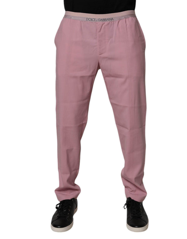 Dolce & Gabbana Pink Cotton Stretch Chino Pants - Hilstor