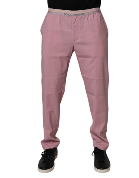 Dolce & Gabbana Pink Cotton Stretch Chino Pants - Hilstor