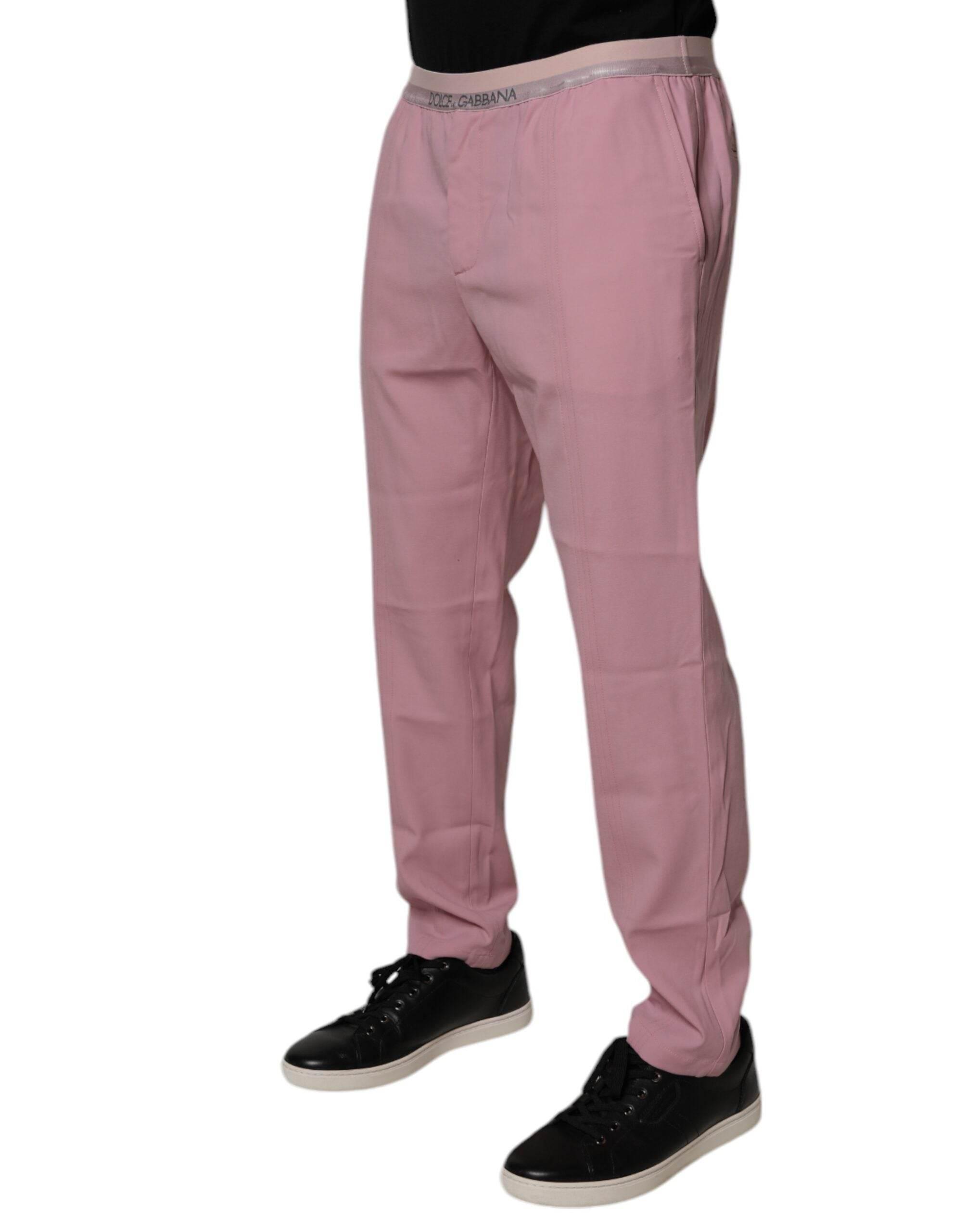 Dolce & Gabbana Pink Cotton Stretch Chino Pants - Hilstor