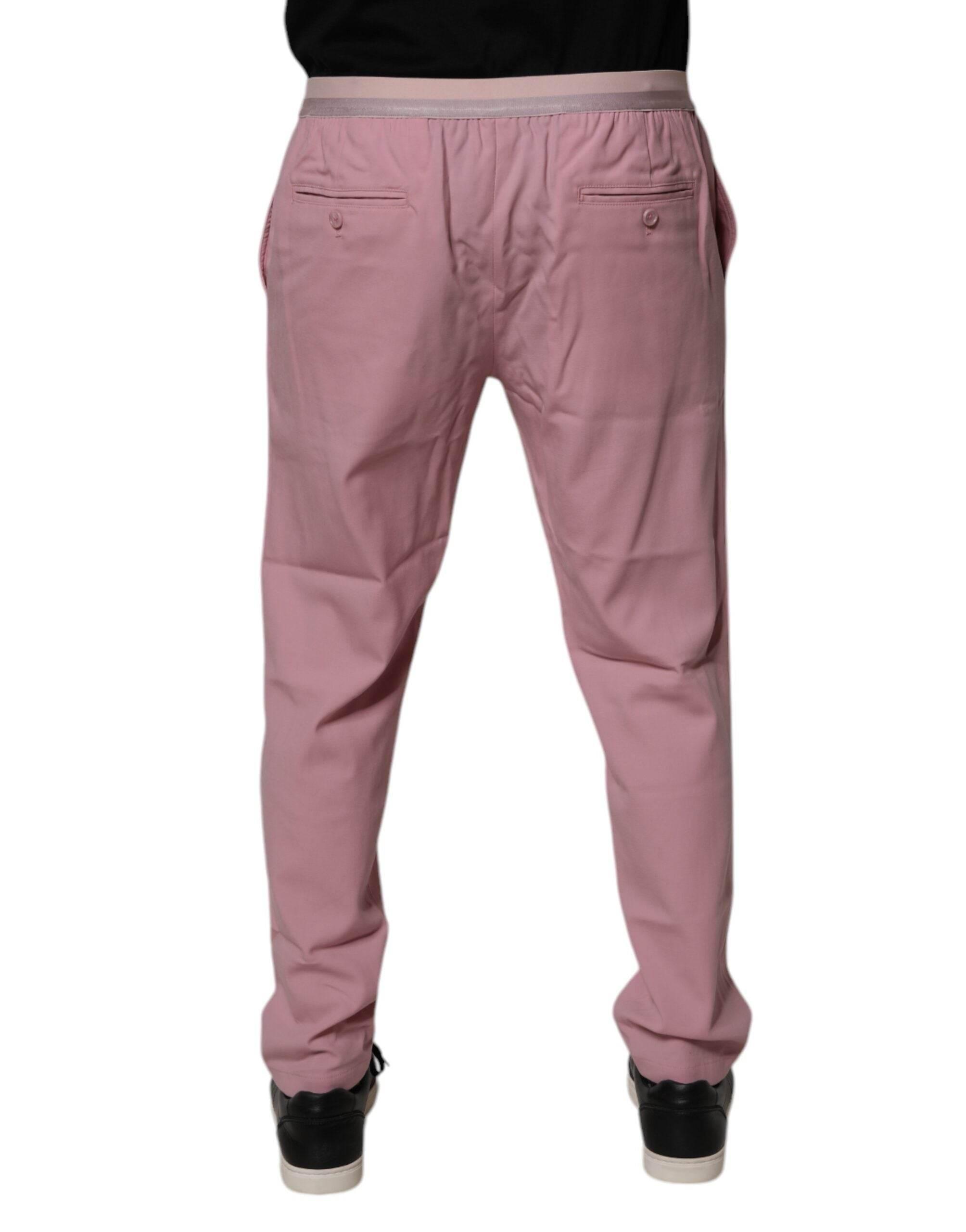 Dolce & Gabbana Pink Cotton Stretch Chino Pants - Hilstor
