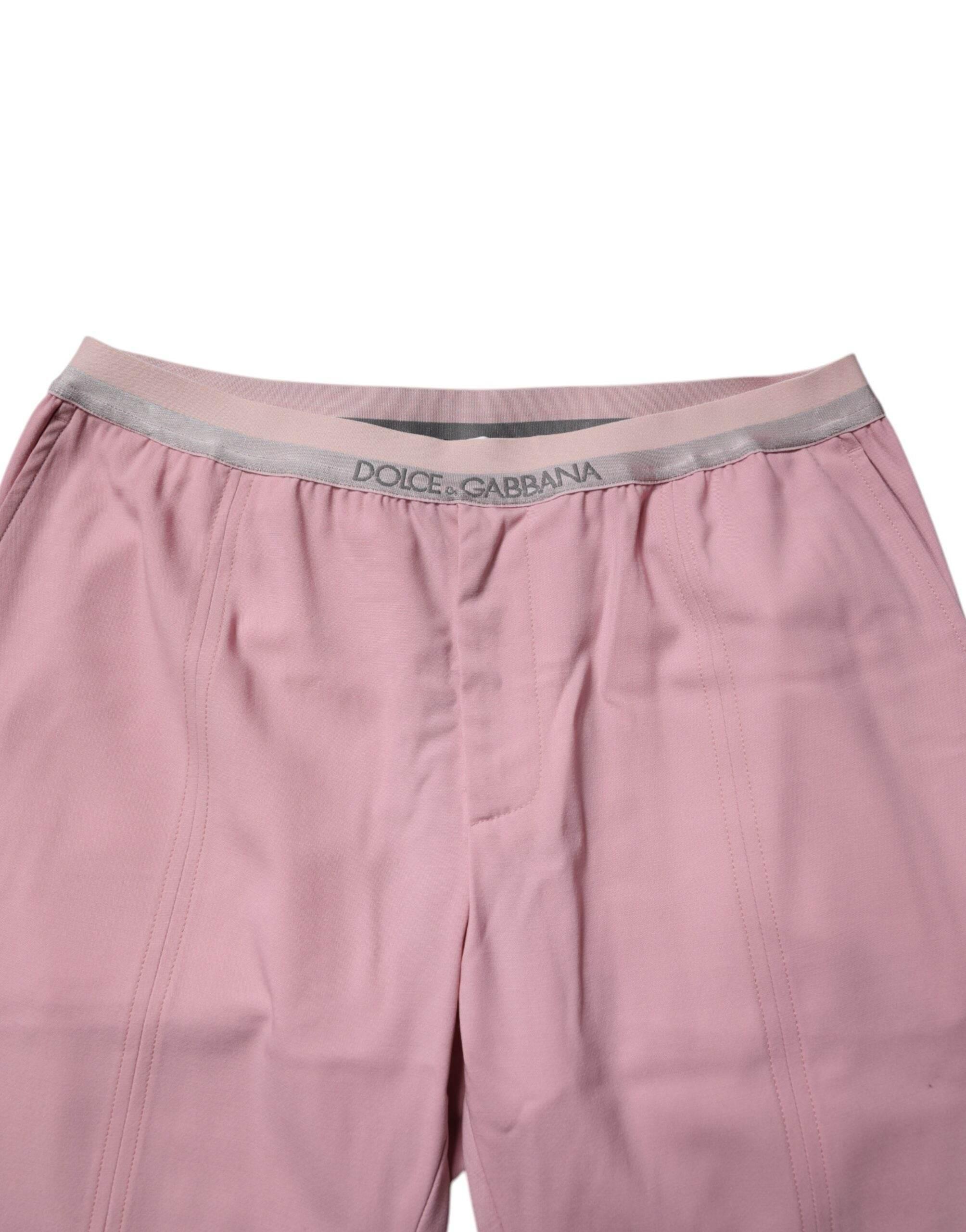 Dolce & Gabbana Pink Cotton Stretch Chino Pants - Hilstor