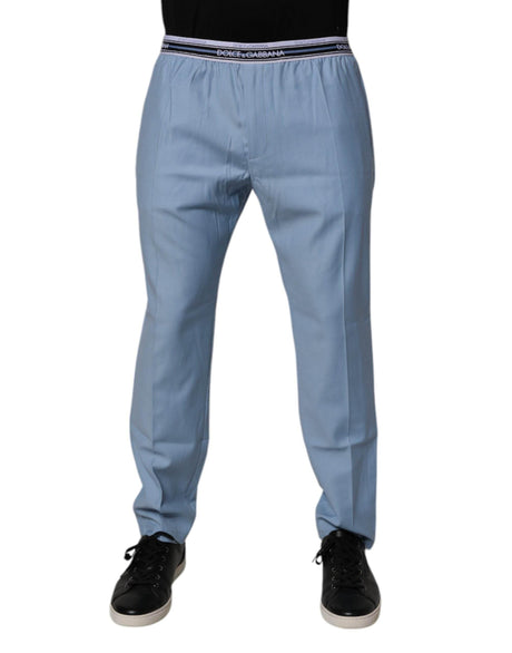 Dolce & Gabbana Blue Cotton Stretch Chino Pants - Hilstor