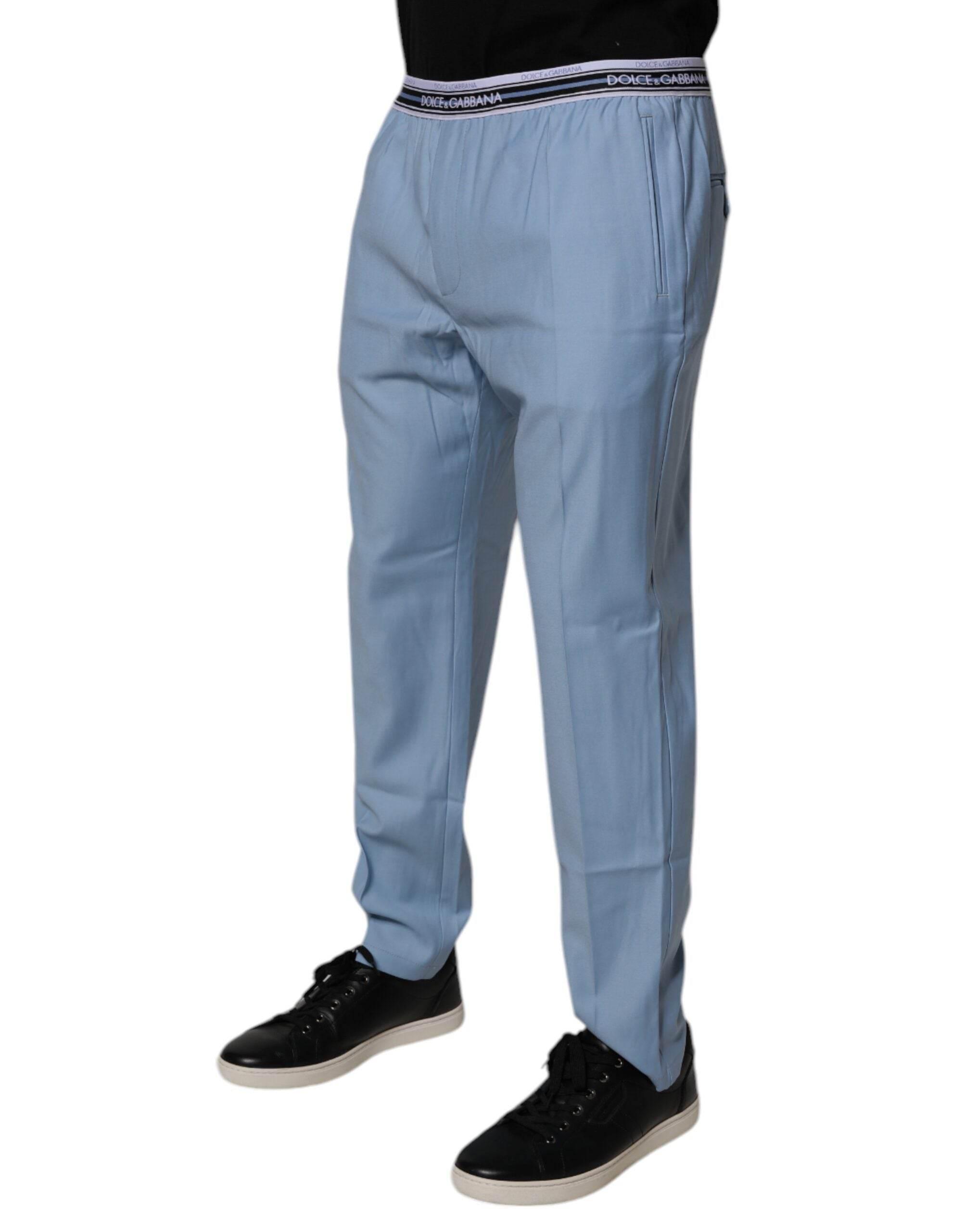 Dolce & Gabbana Blue Cotton Stretch Chino Pants - Hilstor