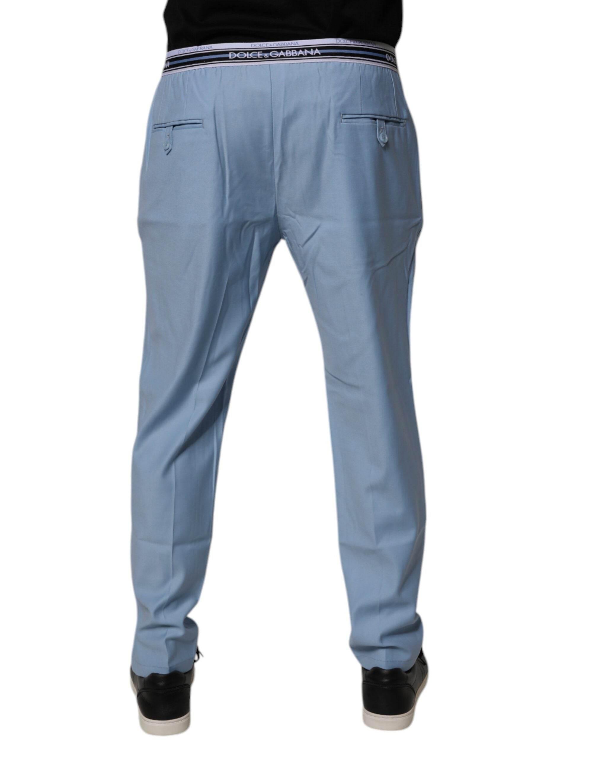 Dolce & Gabbana Blue Cotton Stretch Chino Pants - Hilstor