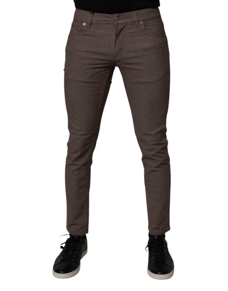 Dolce & Gabbana Brown Cotton Stretch Chino Pants - Hilstor