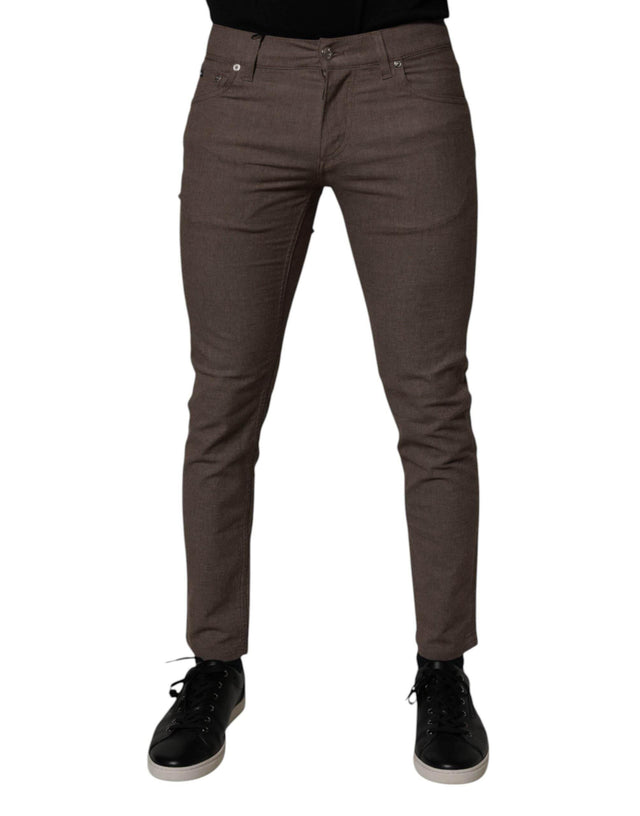 Dolce & Gabbana Brown Cotton Stretch Chino Pants - Hilstor
