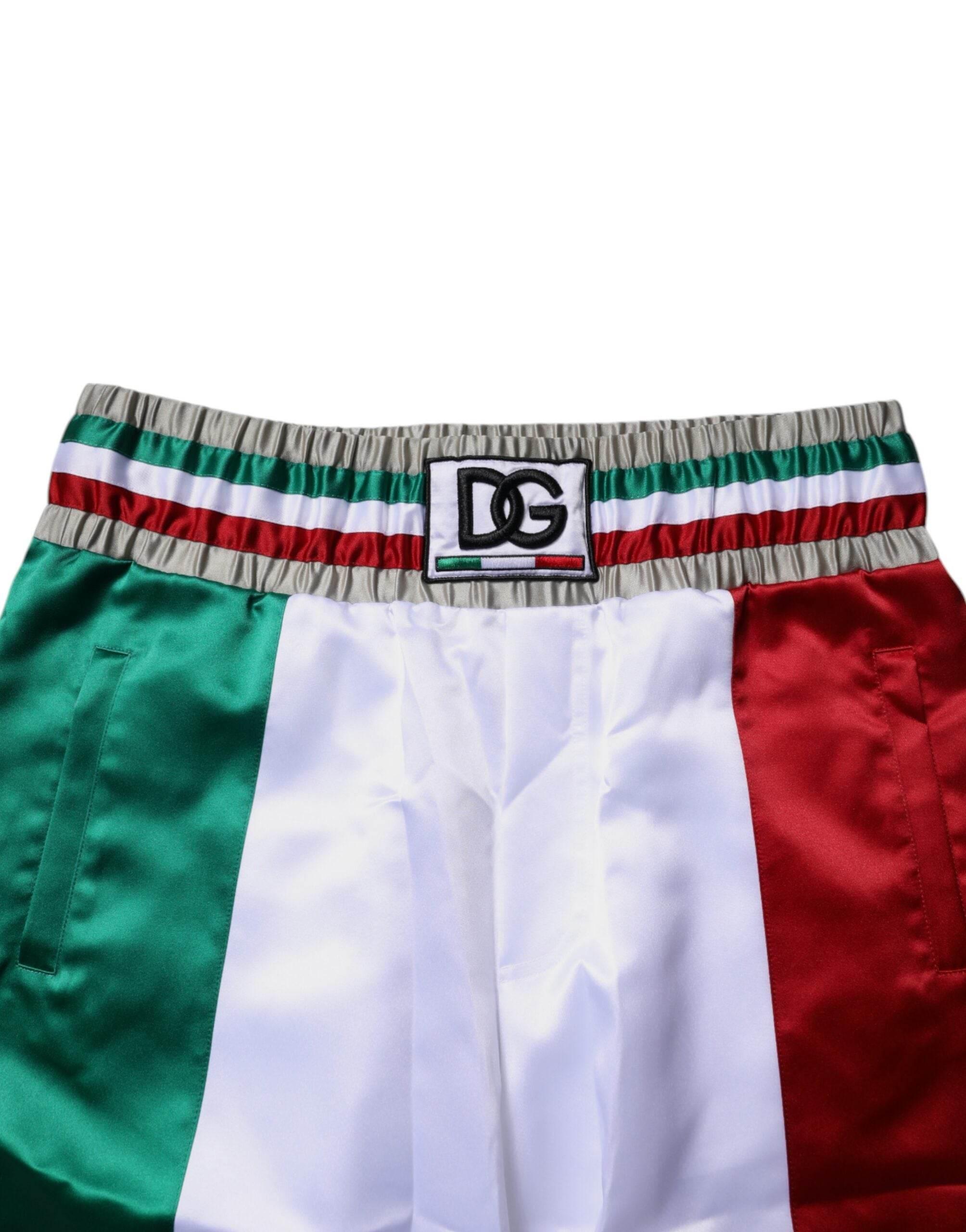 Dolce & Gabbana Multicolor Italia Polyester Bermuda Shorts - Hilstor