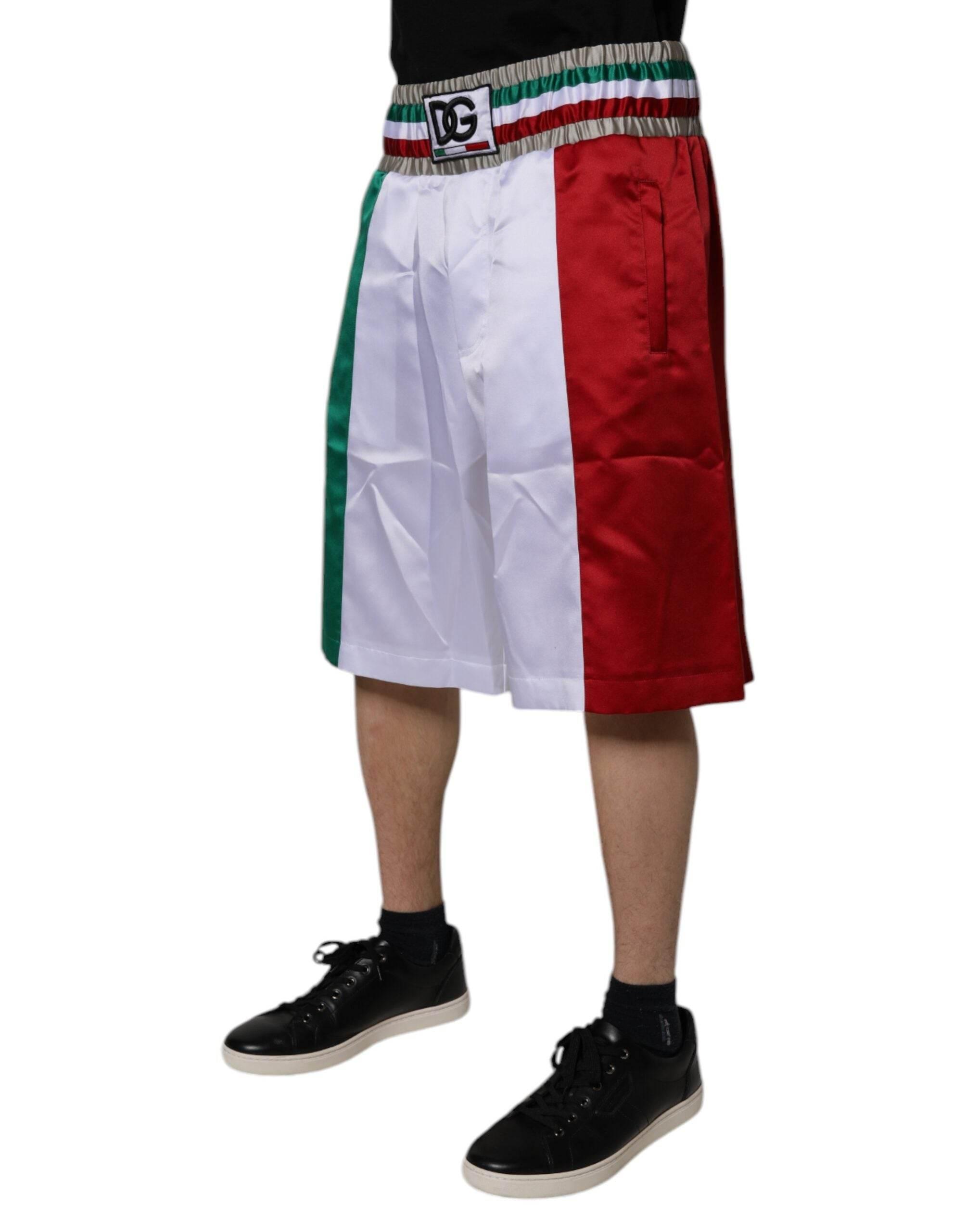 Dolce & Gabbana Multicolor Italia Polyester Bermuda Shorts - Hilstor