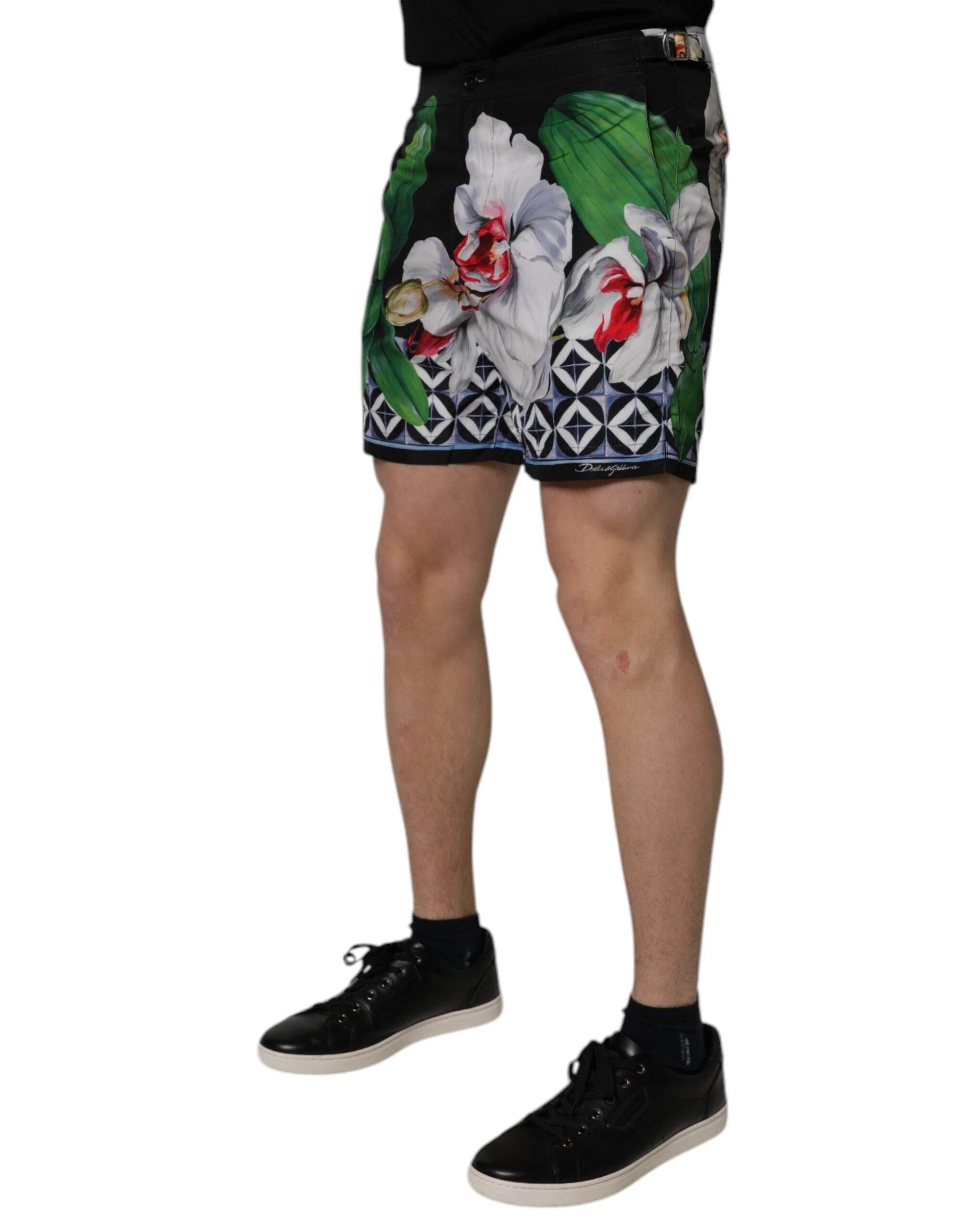 Dolce & Gabbana Multicolor Floral Polyester Men Bermuda Shorts - Hilstor