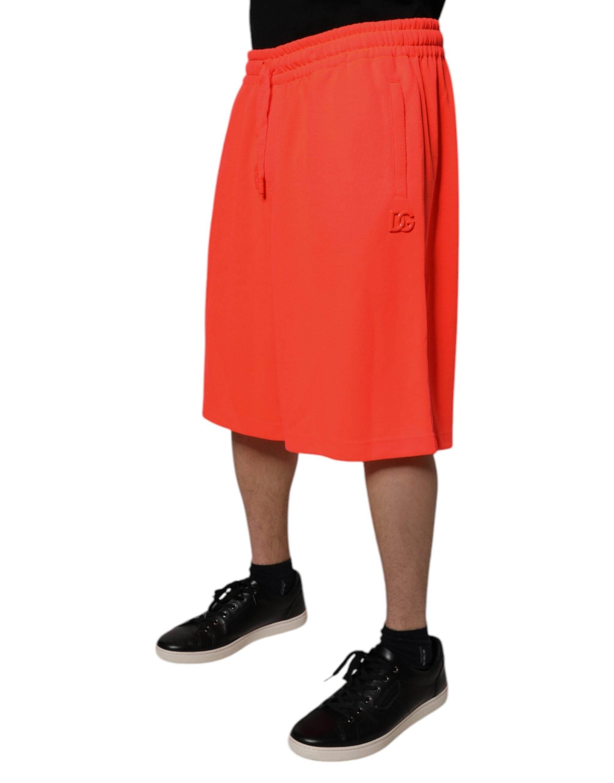 Dolce & Gabbana Red Polyester Mid Waist Men Bermuda Shorts - Hilstor