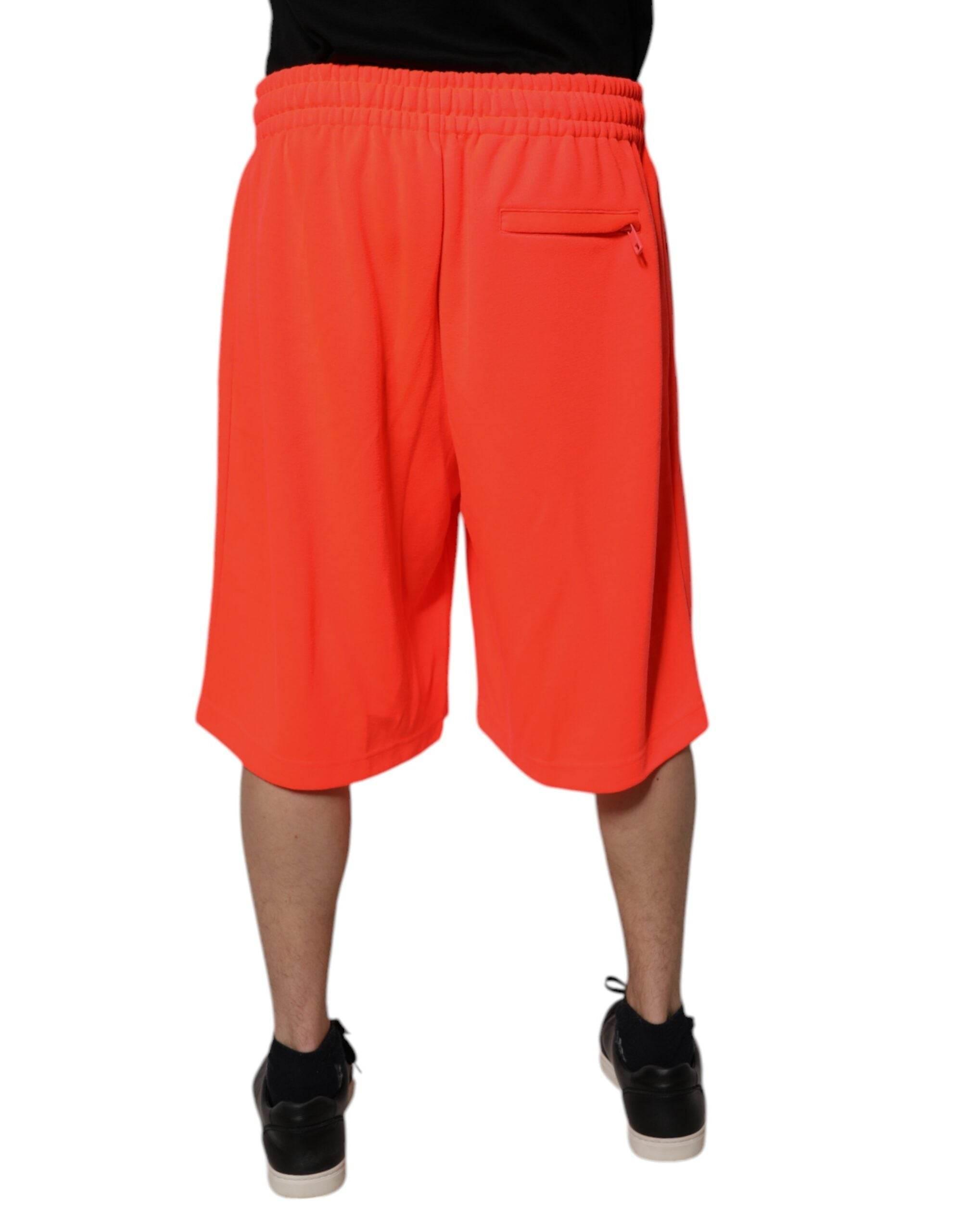 Dolce & Gabbana Red Polyester Mid Waist Men Bermuda Shorts - Hilstor