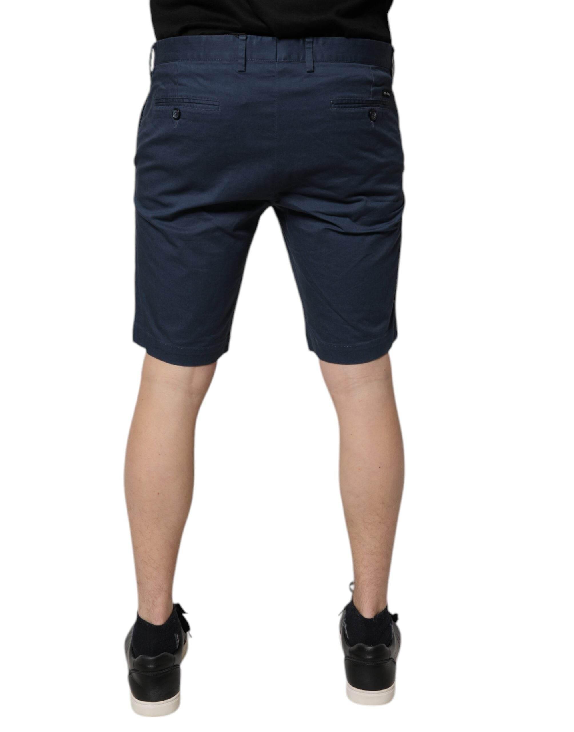 Dolce & Gabbana Blue Cotton Mid Waist Men Bermuda Shorts - Hilstor