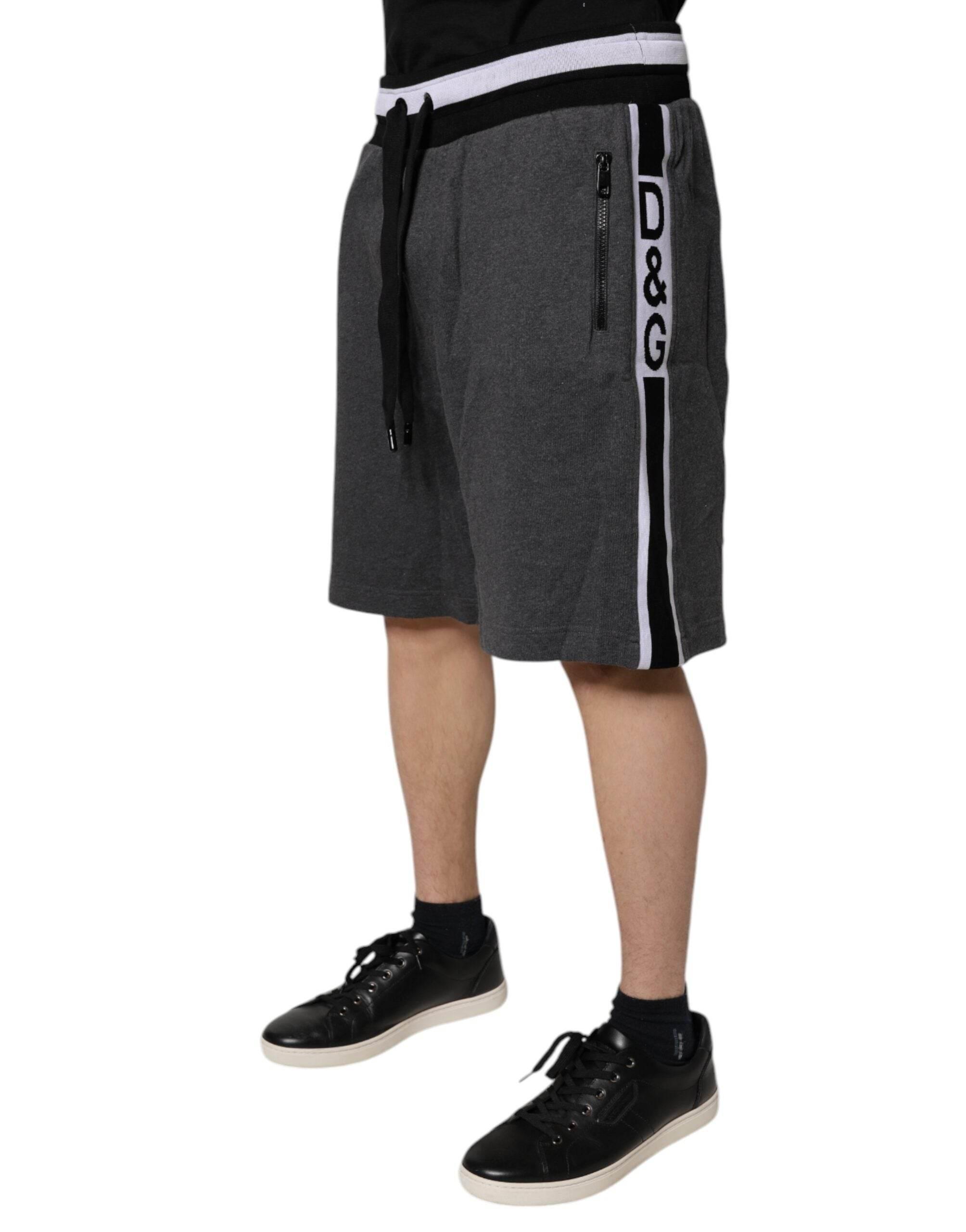 Dolce & Gabbana Dark Gray Cotton Bermuda Sweatshorts Shorts - Hilstor