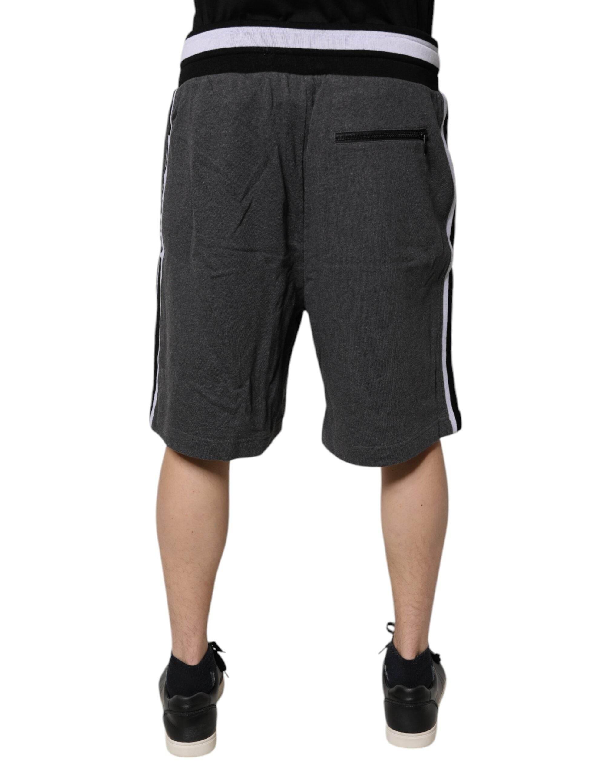 Dolce & Gabbana Dark Gray Cotton Bermuda Sweatshorts Shorts - Hilstor