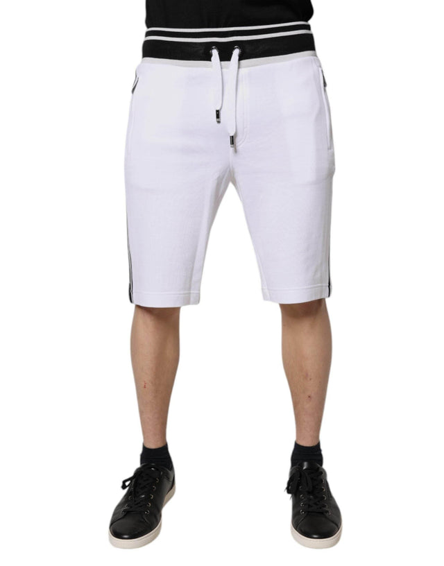 Dolce & Gabbana White King Cotton Bermuda Sweatshorts Shorts - Hilstor