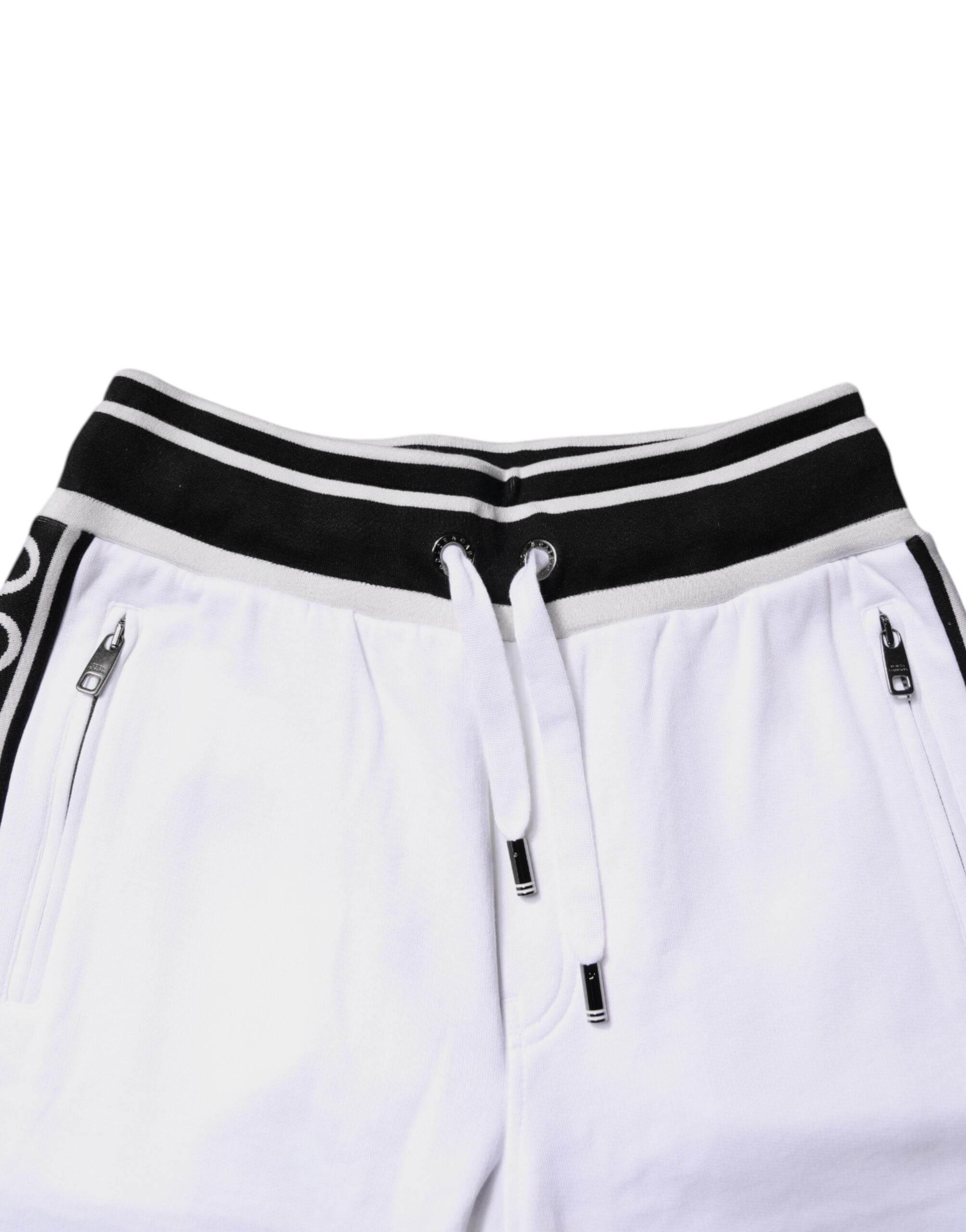 Dolce & Gabbana White King Cotton Bermuda Sweatshorts Shorts - Hilstor