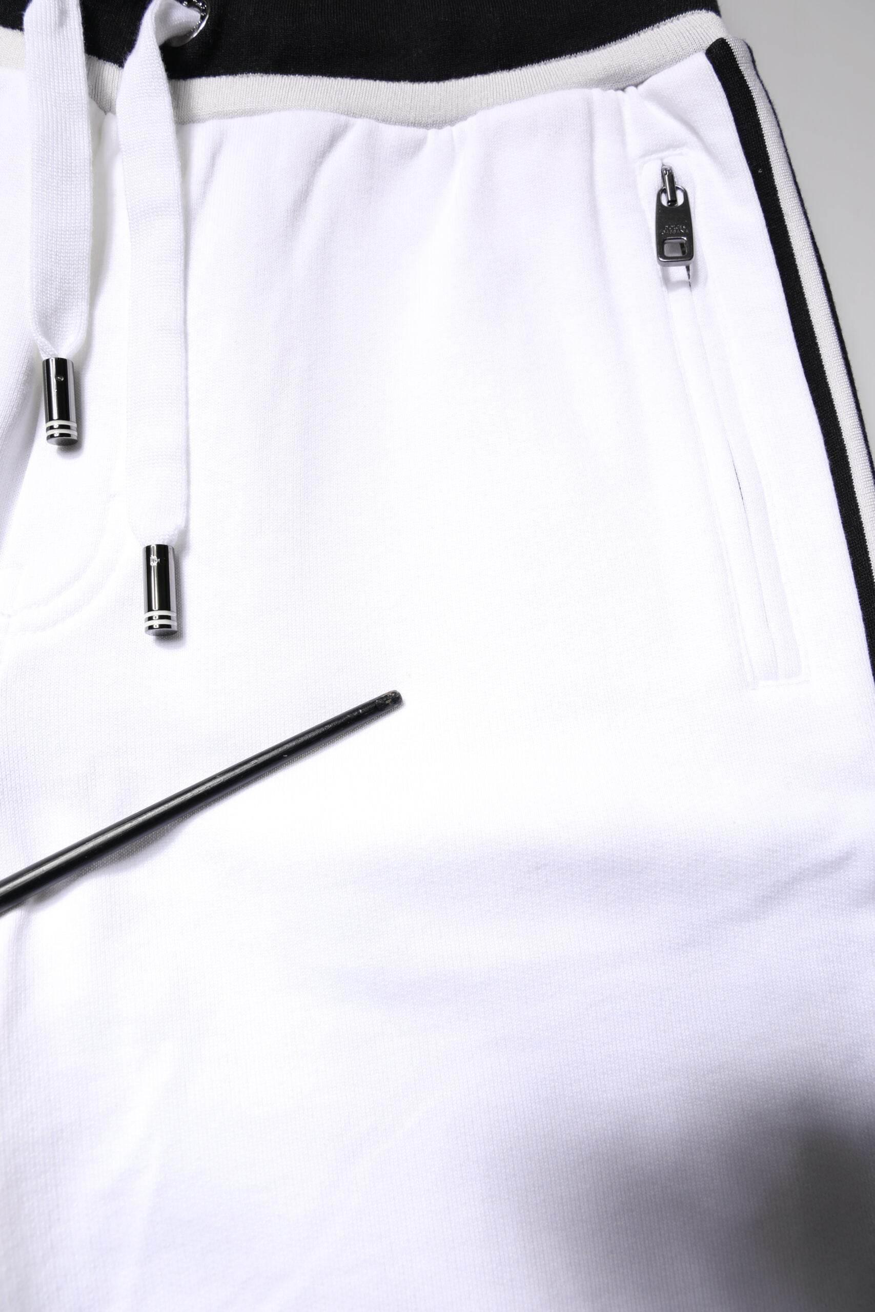 Dolce & Gabbana White King Cotton Bermuda Sweatshorts Shorts - Hilstor