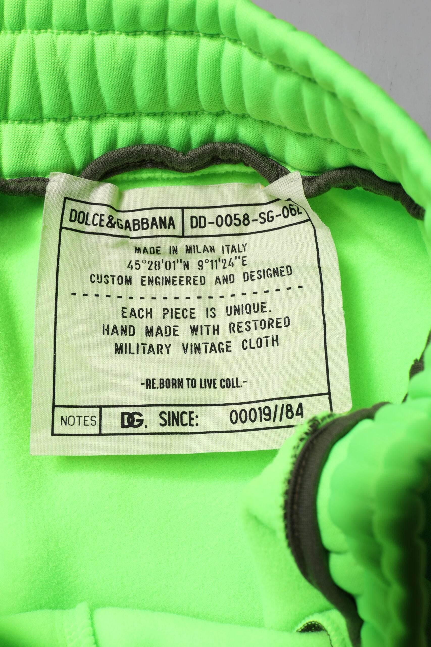 Dolce & Gabbana Green Patchwork Cargo Bermuda Shorts - Hilstor