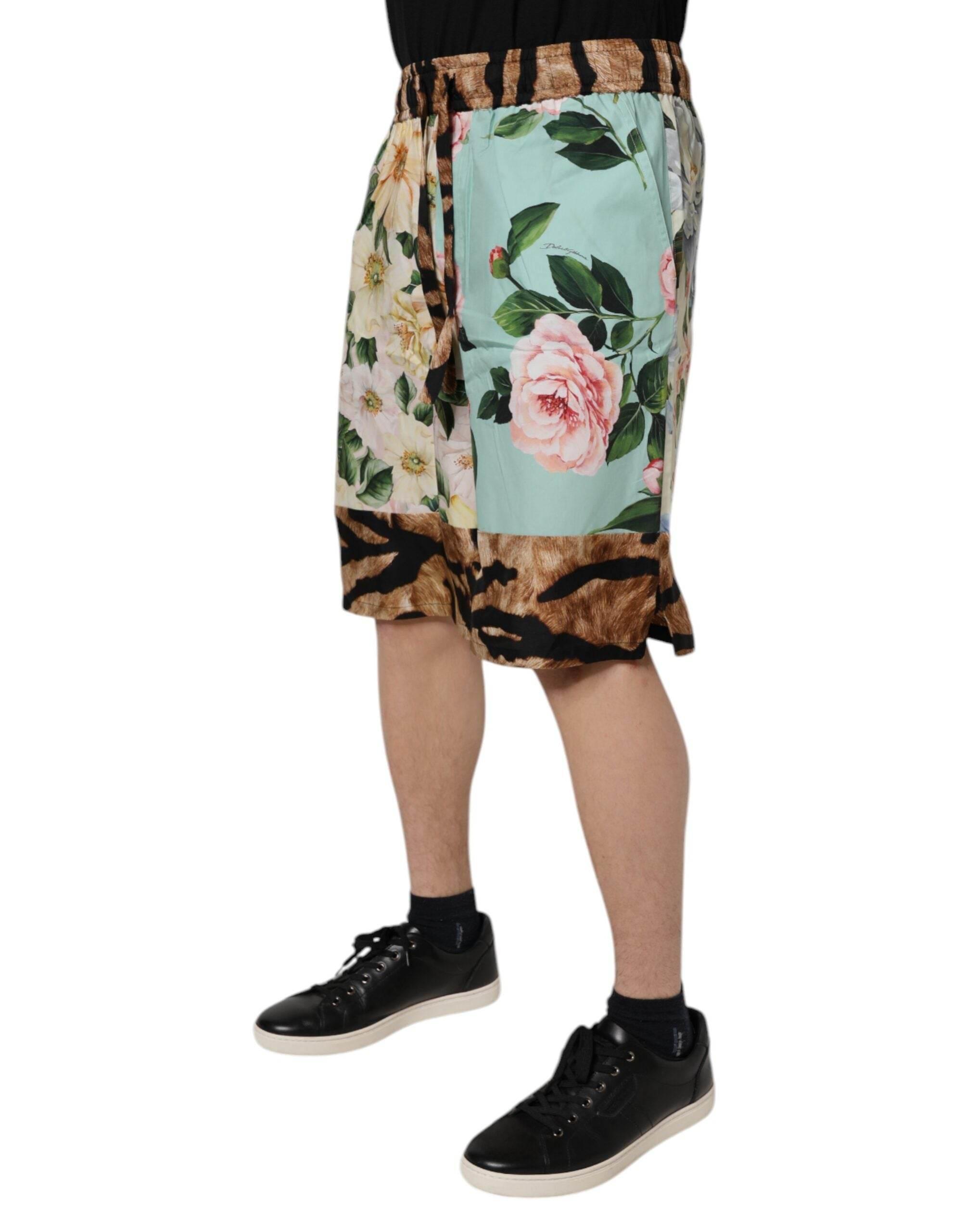 Dolce & Gabbana Multicolor Floral Print Men Bermuda Shorts - Hilstor