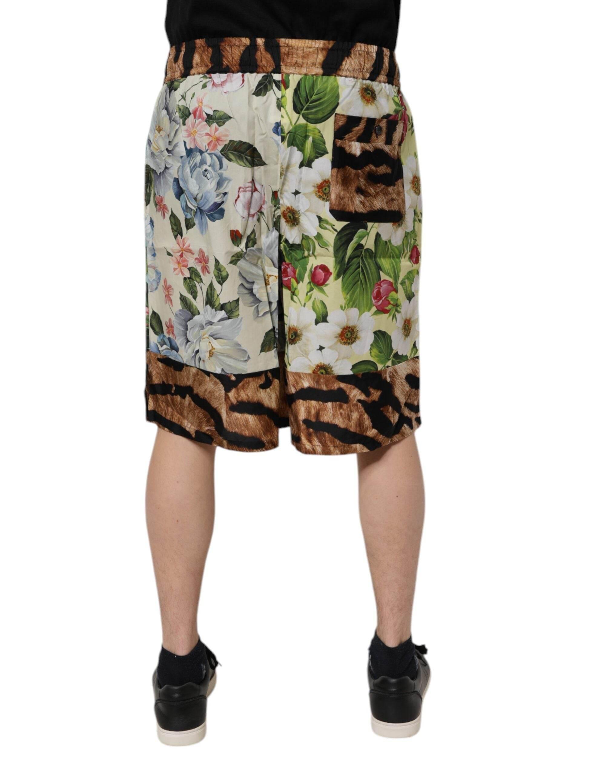 Dolce & Gabbana Multicolor Floral Print Men Bermuda Shorts - Hilstor