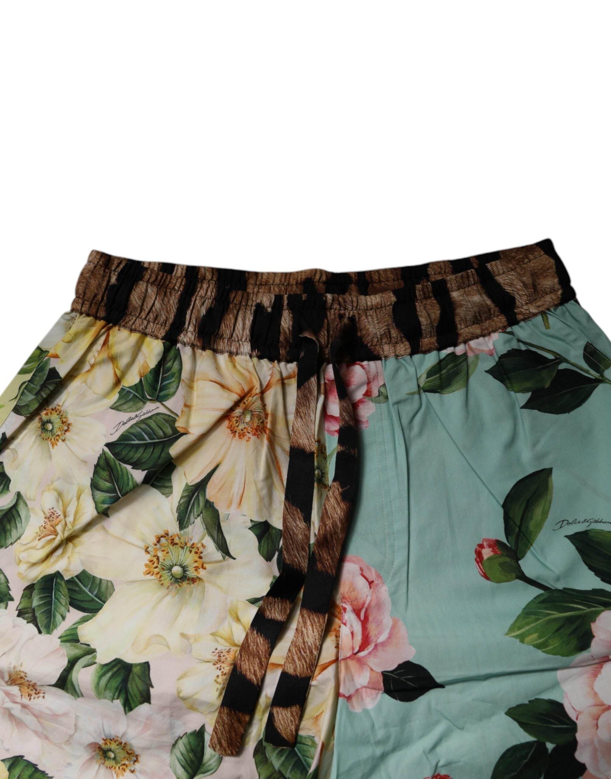 Dolce & Gabbana Multicolor Floral Print Men Bermuda Shorts - Hilstor