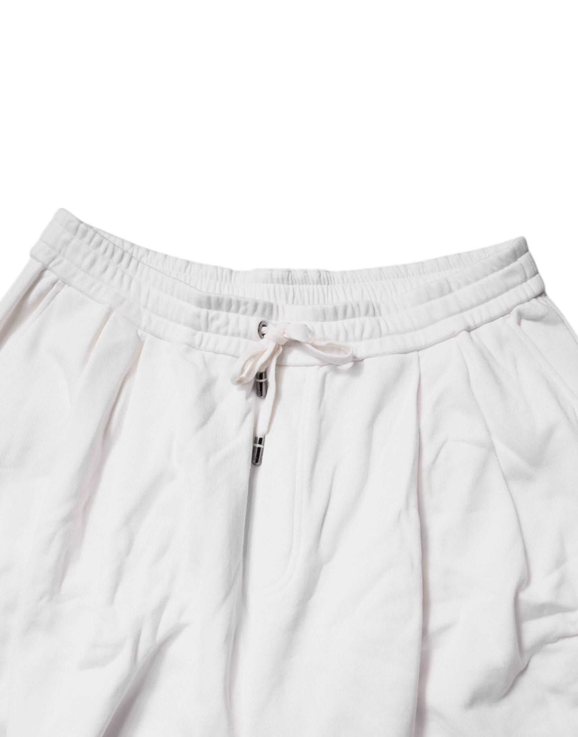Dolce & Gabbana White Cotton Cargo Bermuda Sweatshorts Shorts - Hilstor