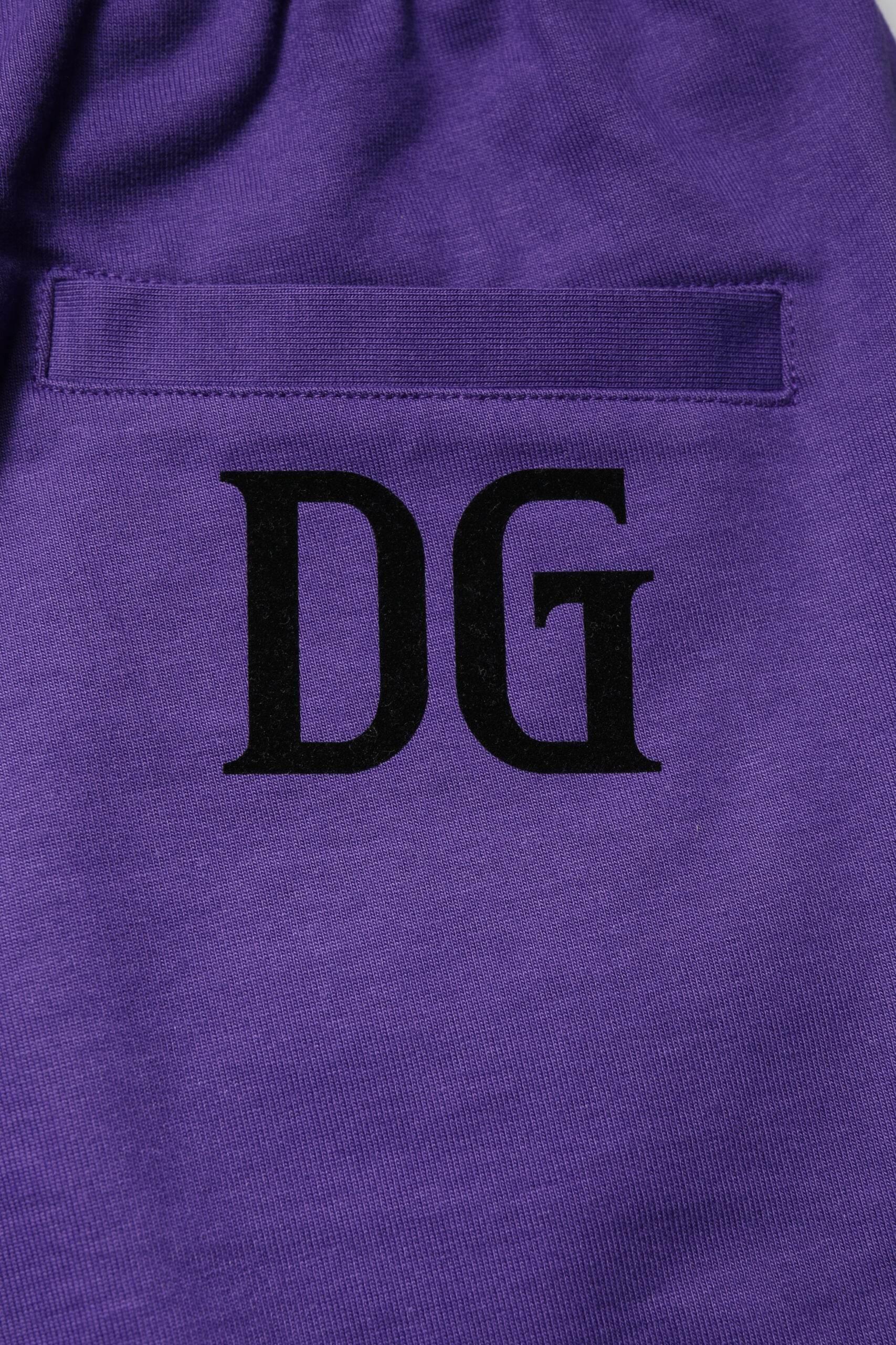Dolce & Gabbana Purple Cotton Men Bermuda Sweatshorts Shorts - Hilstor