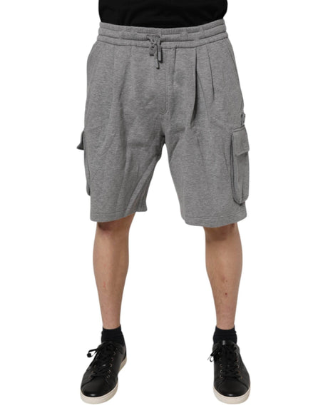 Dolce & Gabbana Gray Cotton Cargo Bermuda Sweatshorts Shorts - Hilstor