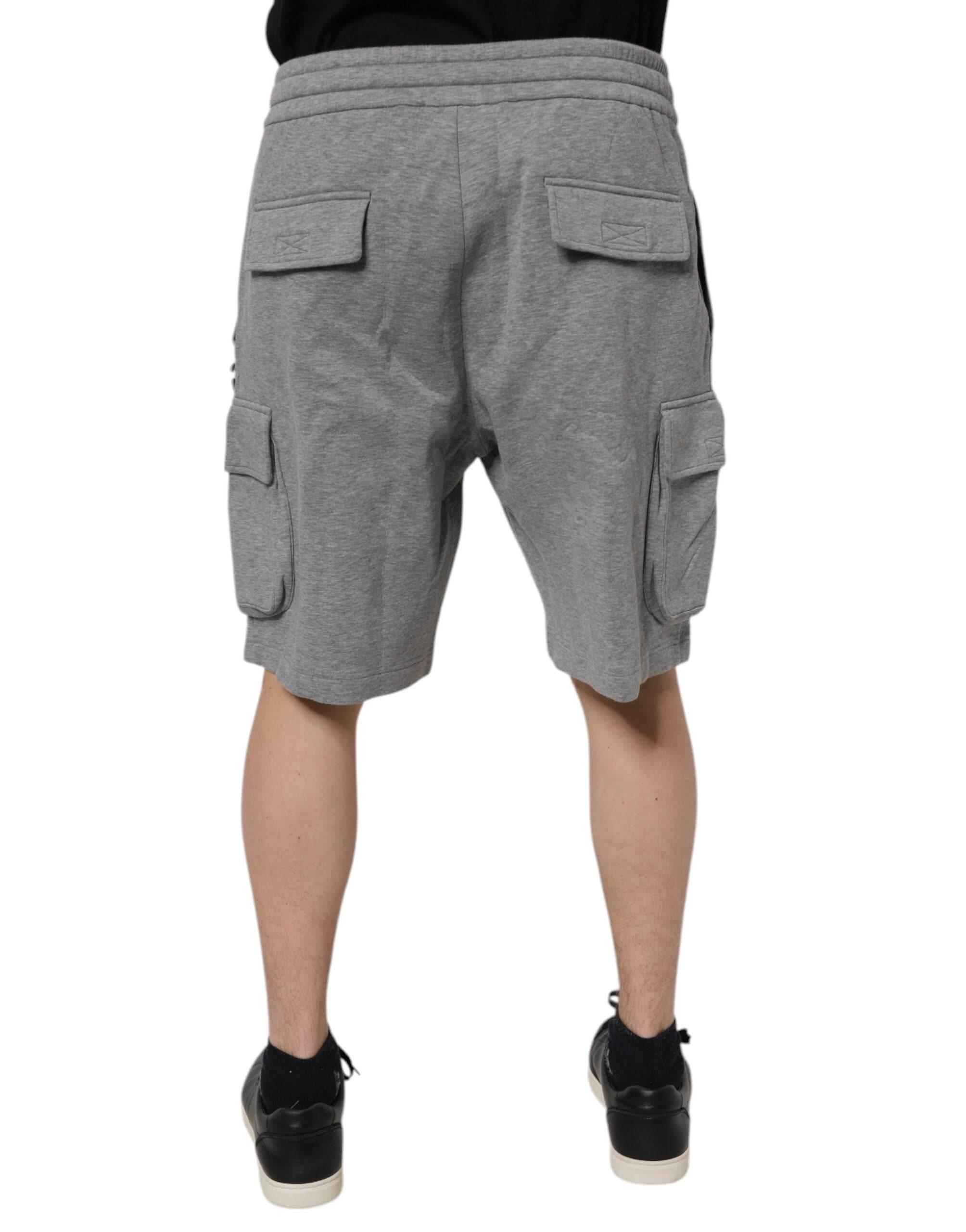 Dolce & Gabbana Gray Cotton Cargo Bermuda Sweatshorts Shorts - Hilstor