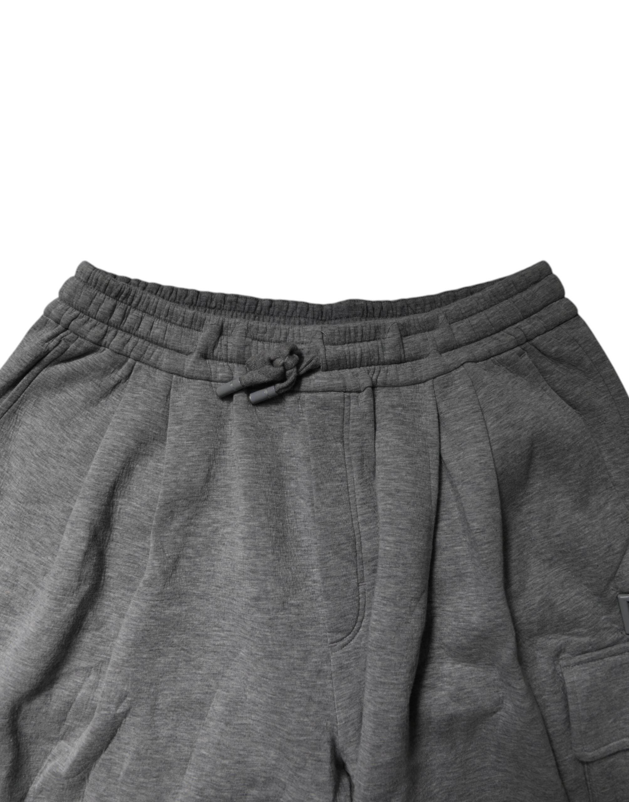 Dolce & Gabbana Gray Cotton Cargo Bermuda Sweatshorts Shorts - Hilstor