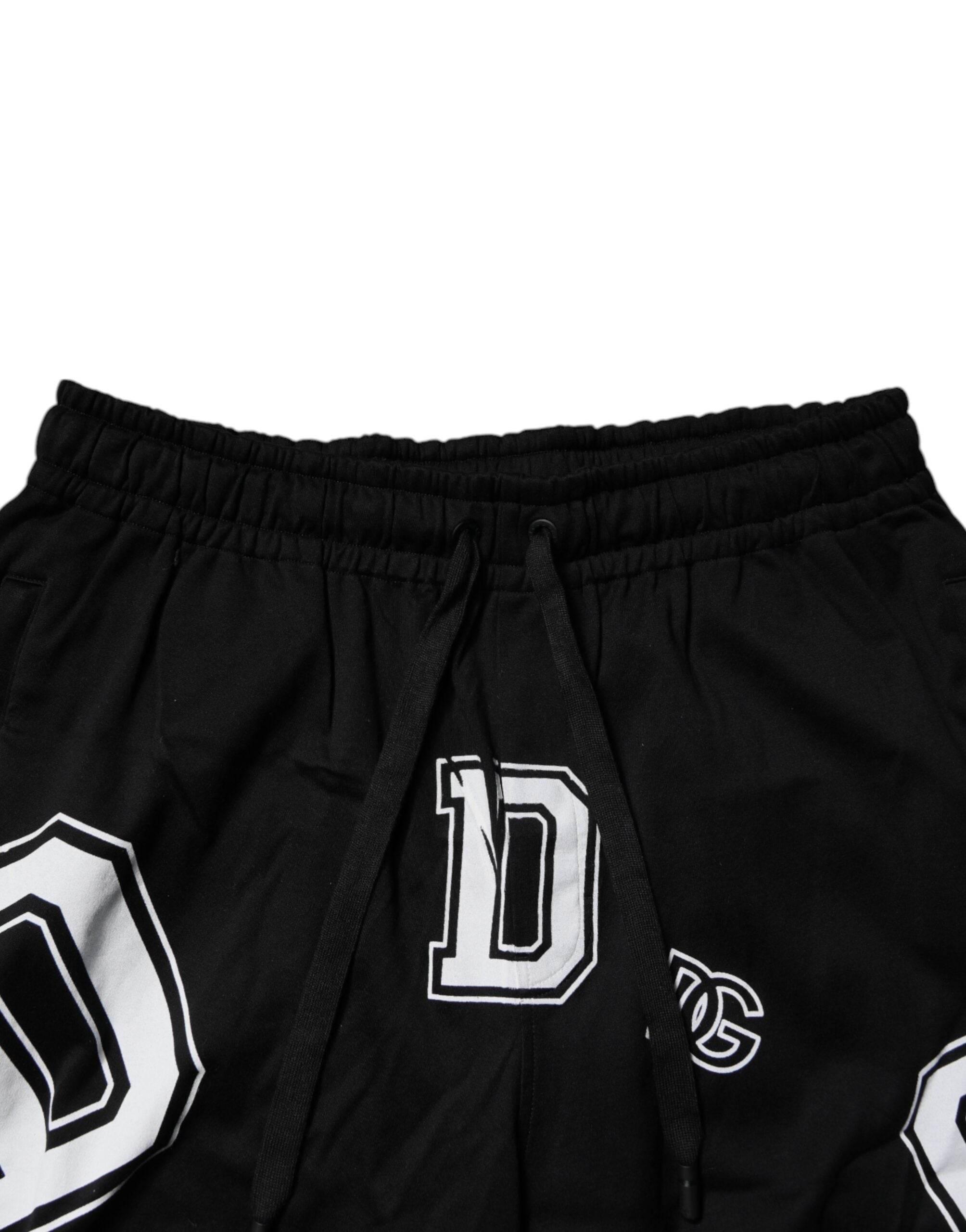 Dolce & Gabbana Black Logo Cotton Bermuda Sweatshorts Shorts - Hilstor