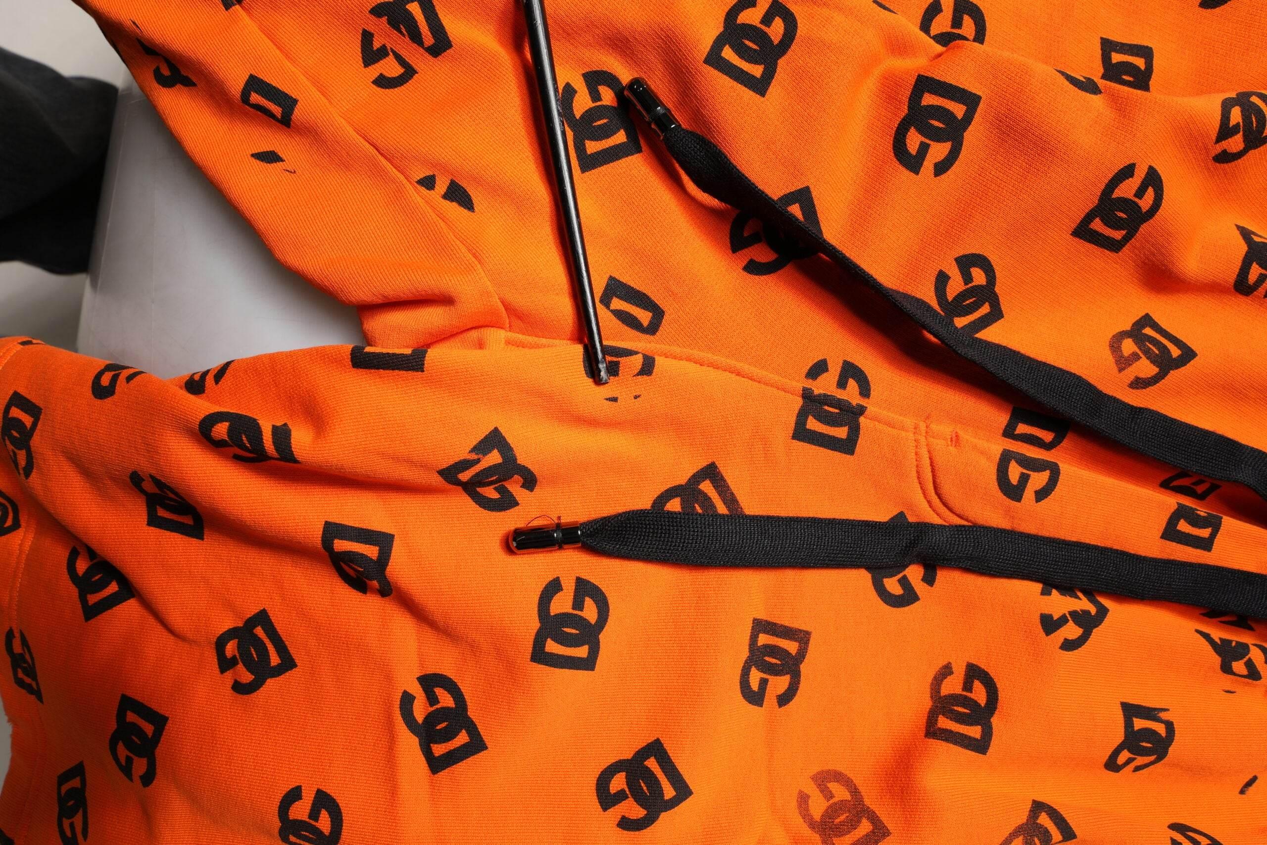 Dolce & Gabbana Orange Logo Monogram Cotton Bermuda Shorts - Hilstor