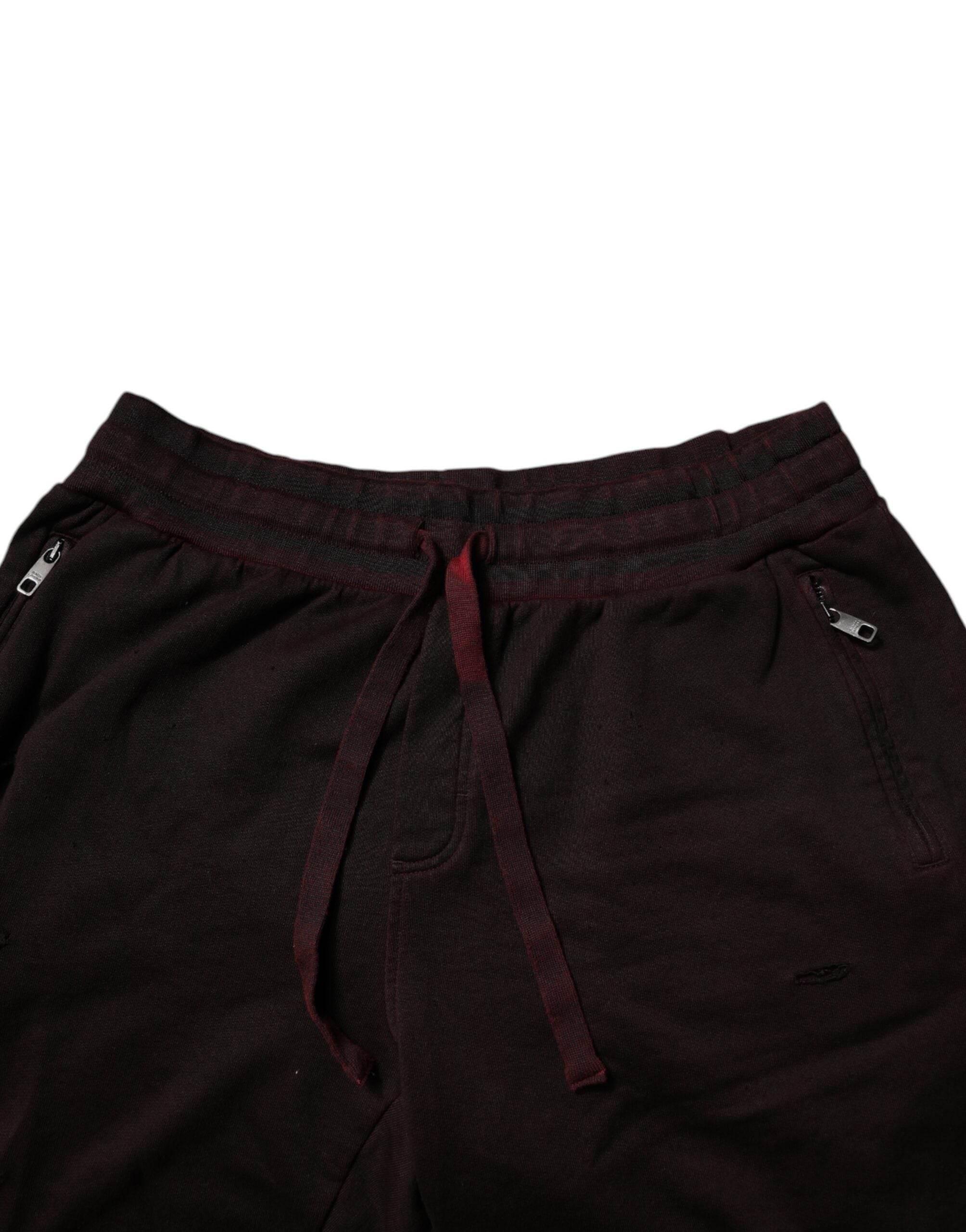 Dolce & Gabbana Bordeaux Cotton Bermuda Sweatshorts Shorts - Hilstor