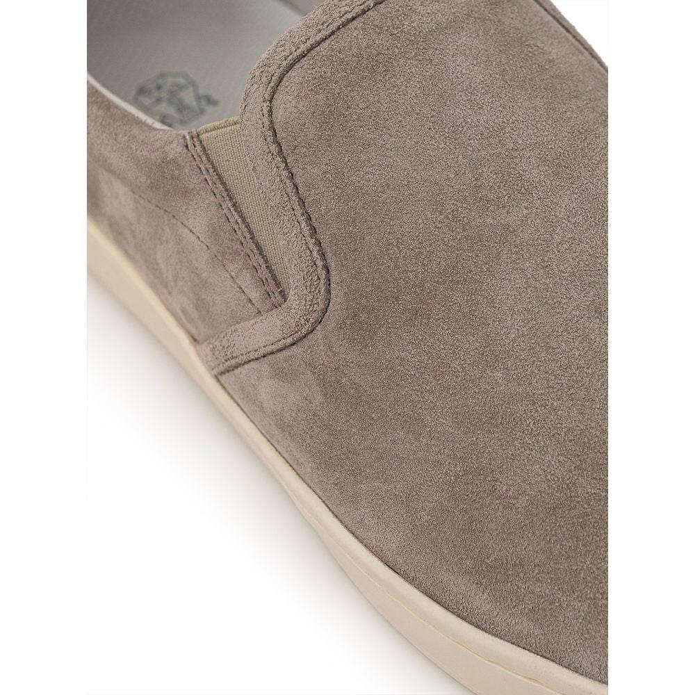 Brunello Cucinelli Beige Leather Sneaker - Hilstor