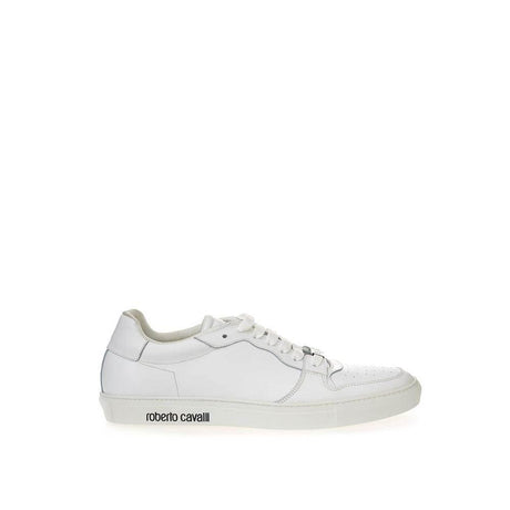 Roberto Cavalli White Leather Sneakers Luxe Footwear - Hilstor