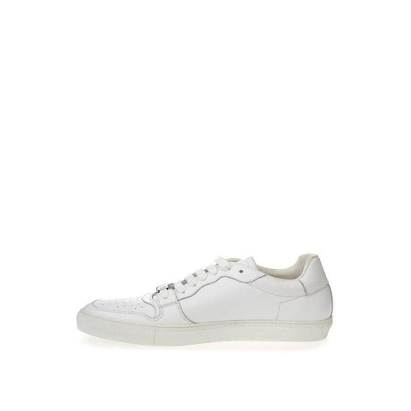 Roberto Cavalli White Leather Sneakers Luxe Footwear - Hilstor